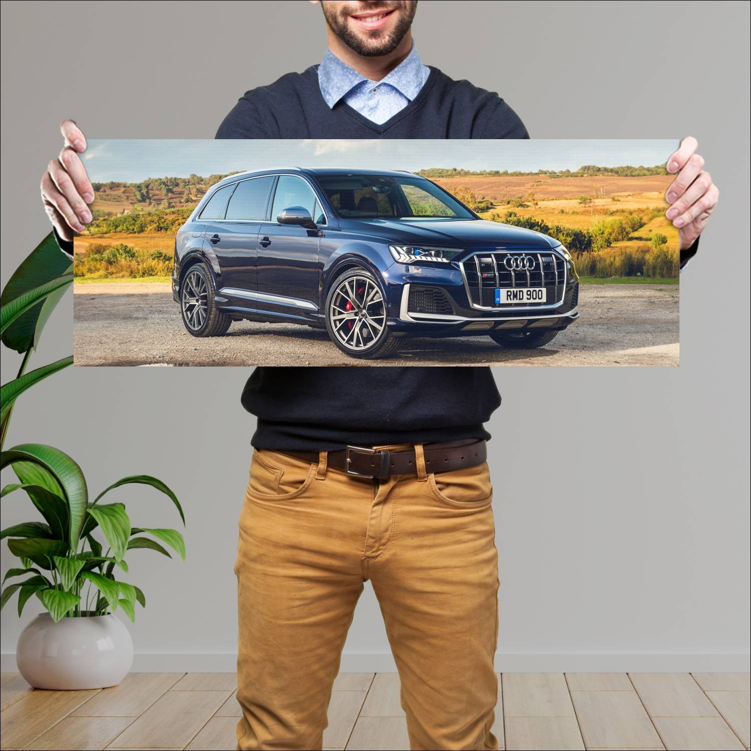 Cuadro grande 30x80cm 2019 audi sq7 uk auto 577 Audi