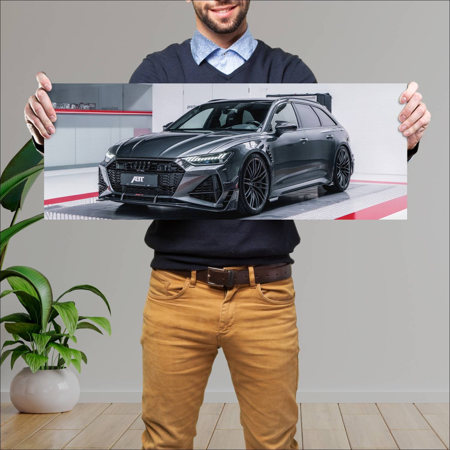 Cuadro grande 30x80cm 2020 abt rs 6 r auto 596 Audi