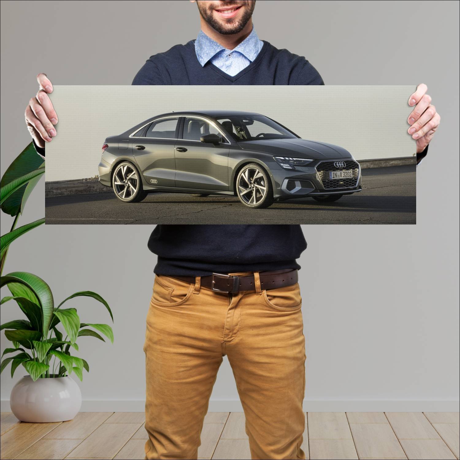 Cuadro grande 30x80cm 2020 audi a3 sedan auto 598 Audi