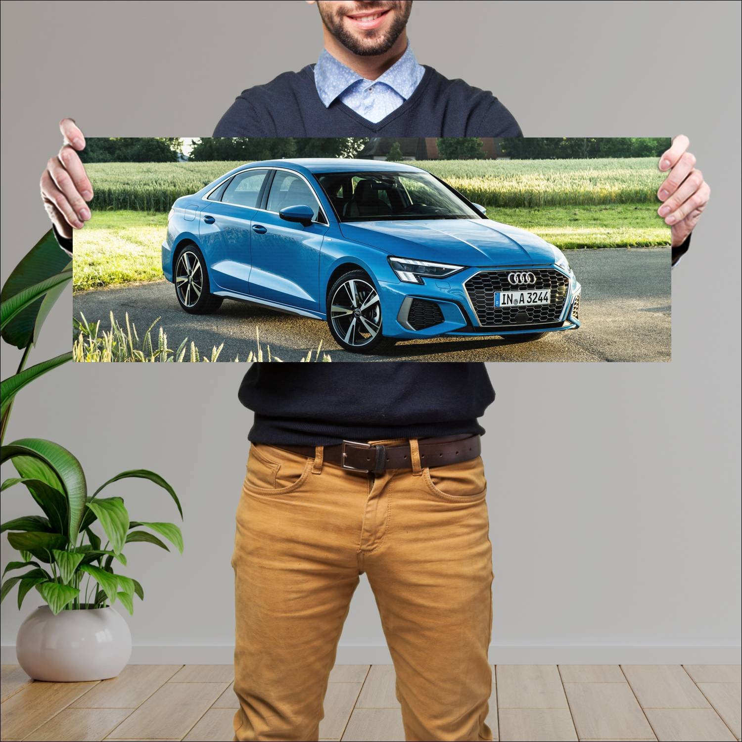 Cuadro grande 30x80cm 2020 audi a3 sedan s line 10 599 Audi