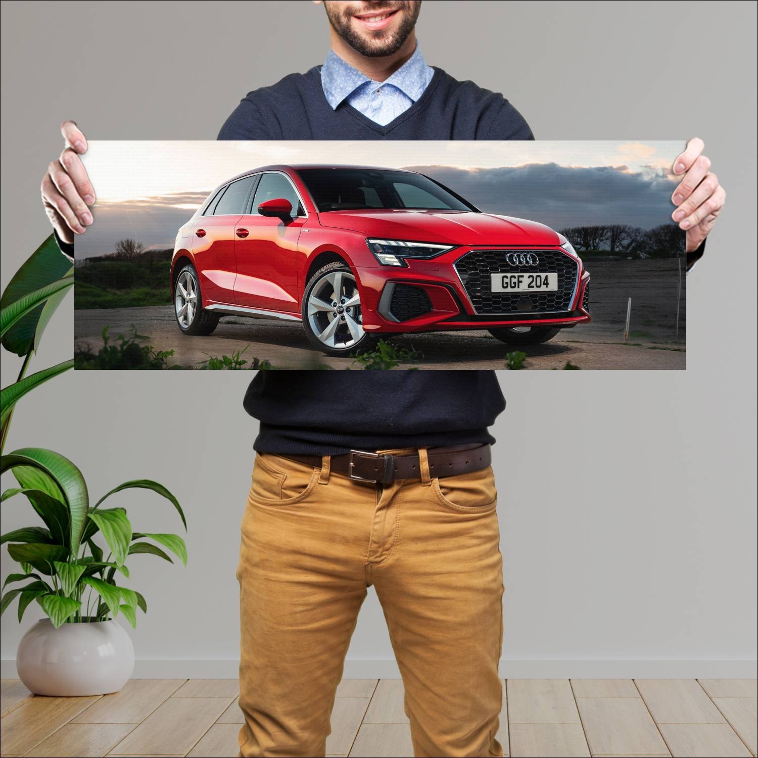 Cuadro grande 30x80cm 2020 audi a3 sportback plug 605 Audi
