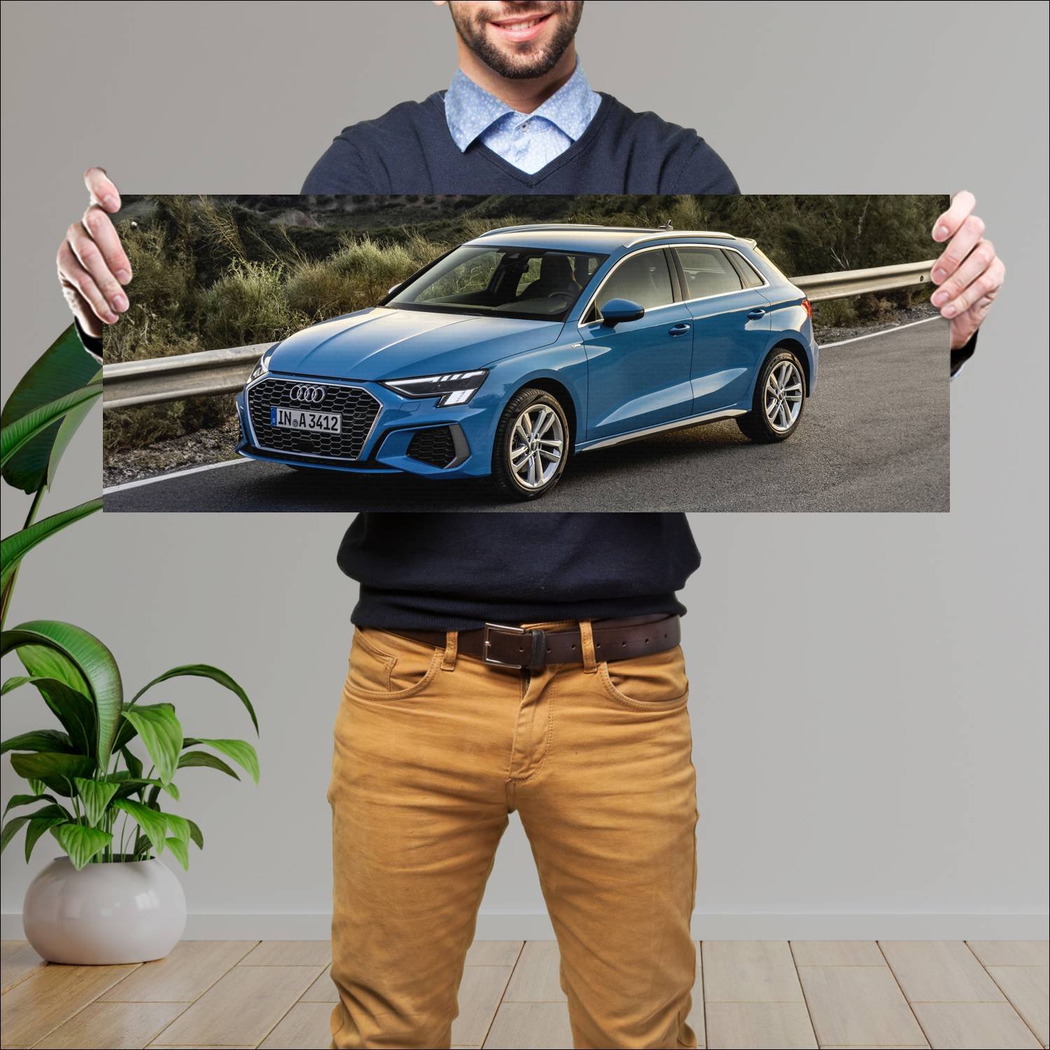 Cuadro grande 30x80cm 2020 audi a3 sportback s lin 606 Audi