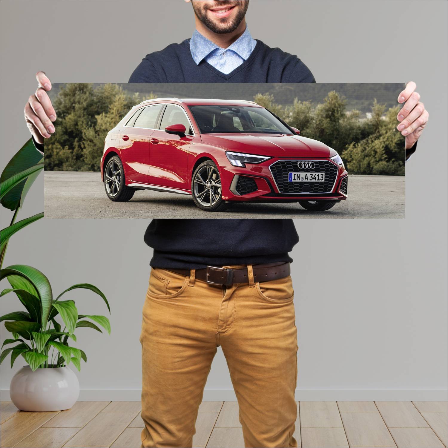 Cuadro grande 30x80cm 2020 audi a3 sportback s lin 607 Audi