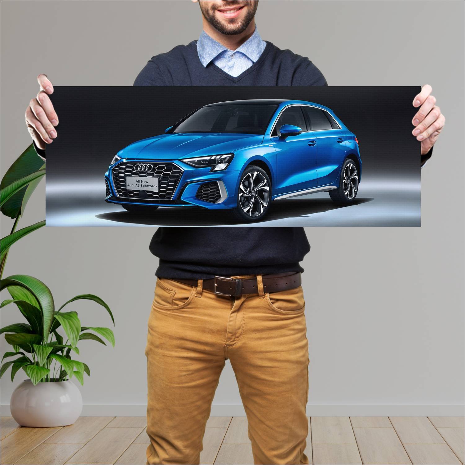 Cuadro grande 30x80cm 2020 audi a3 sportback s lin 608 Audi