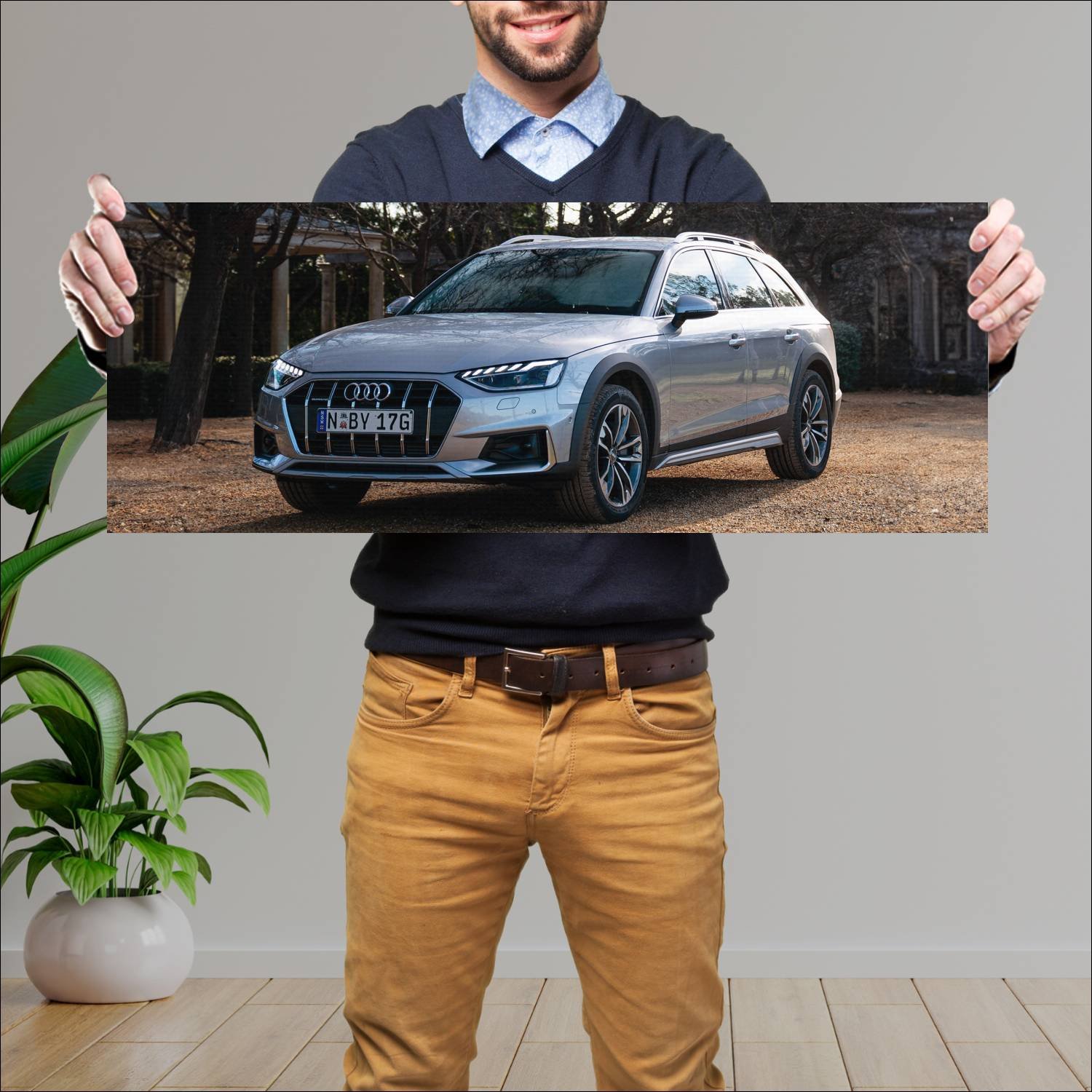 Cuadro grande 30x80cm 2020 audi a4 allroad au Audi