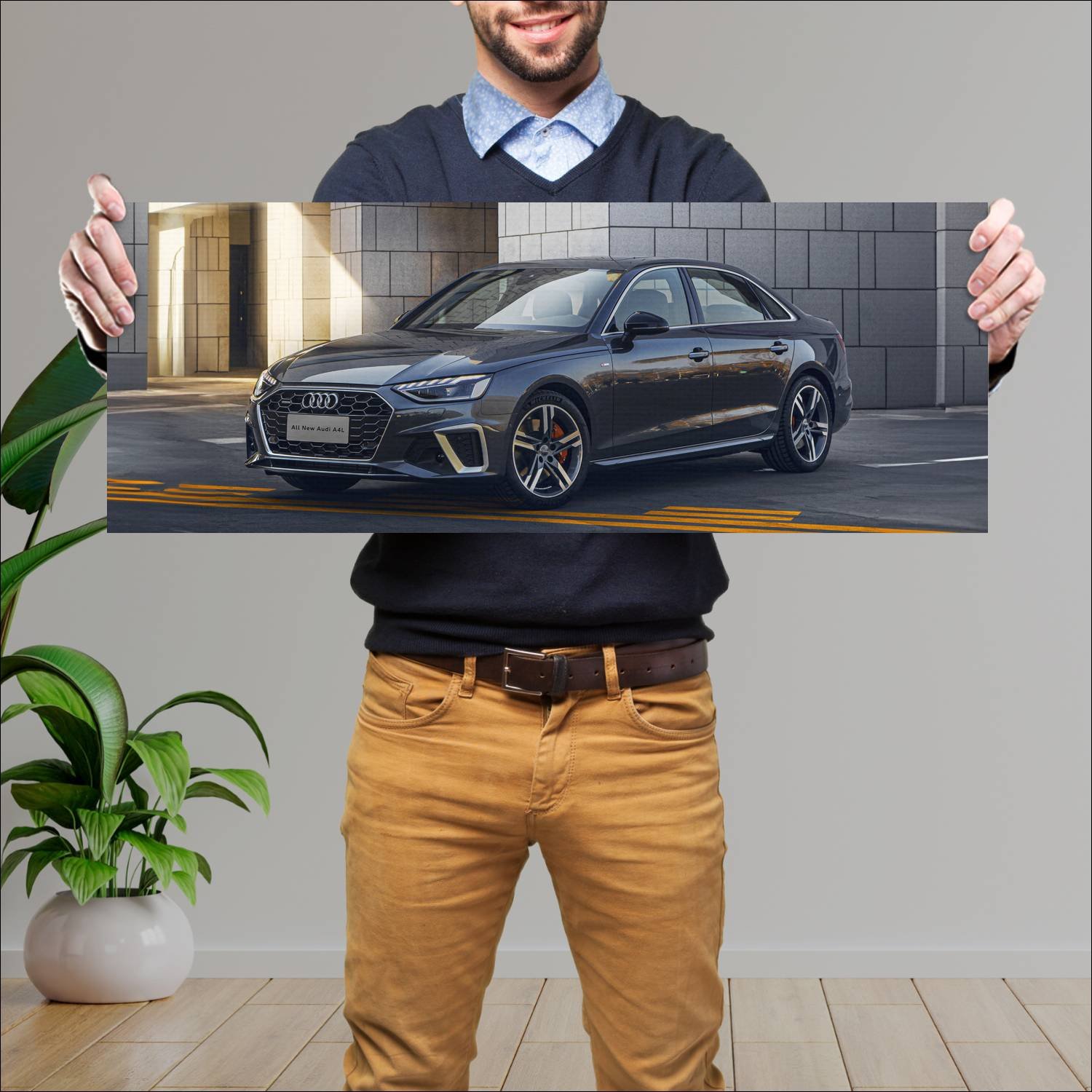 Cuadro grande 30x80cm 2020 audi a4 l sedan s line 616 Audi