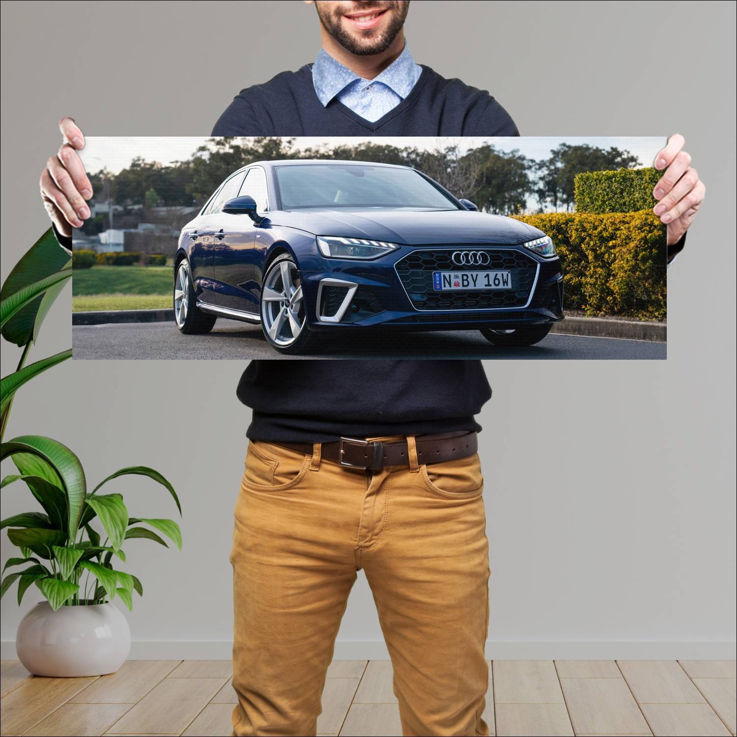 Cuadro grande 30x80cm 2020 audi a4 sedan s line au 617 Audi