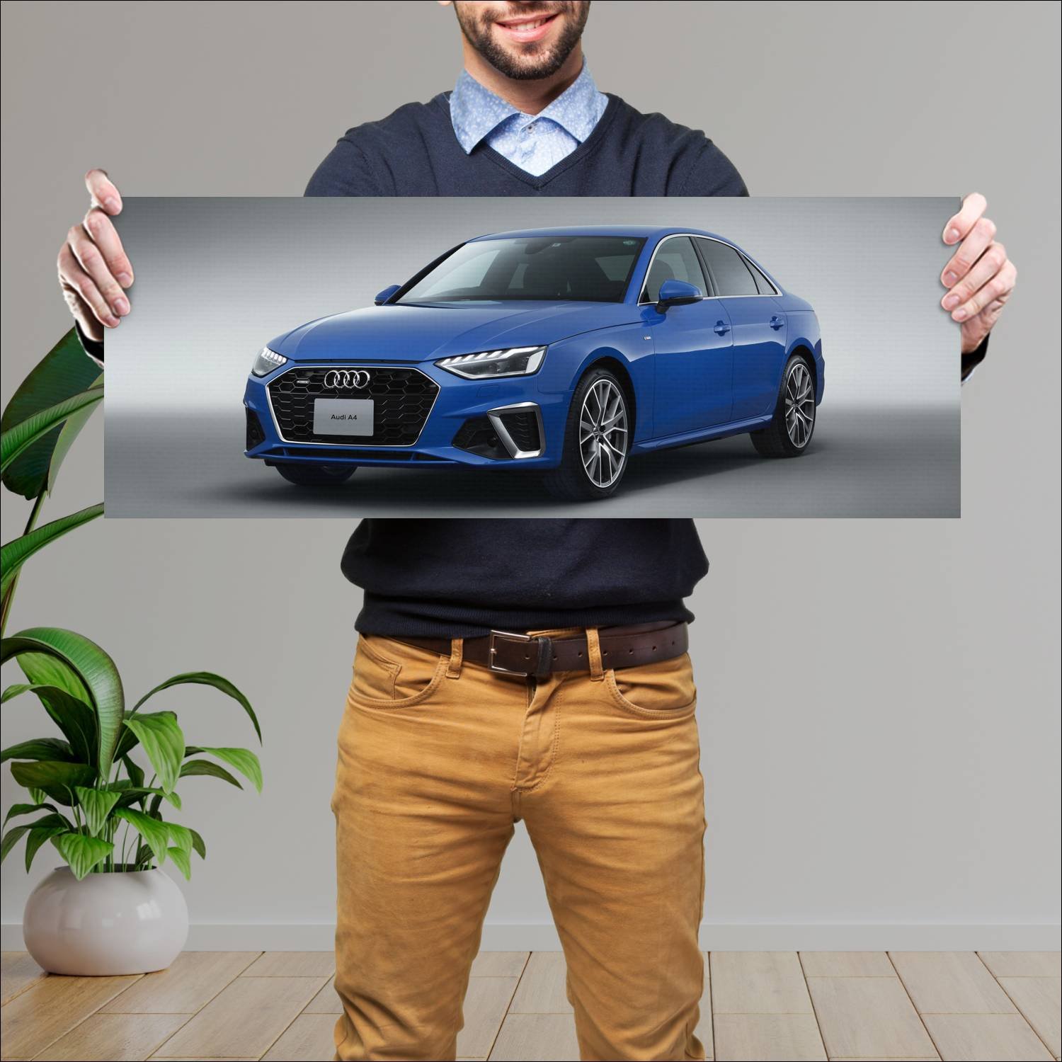 Cuadro grande 30x80cm 2020 audi a4 sedan s line jp 618 Audi