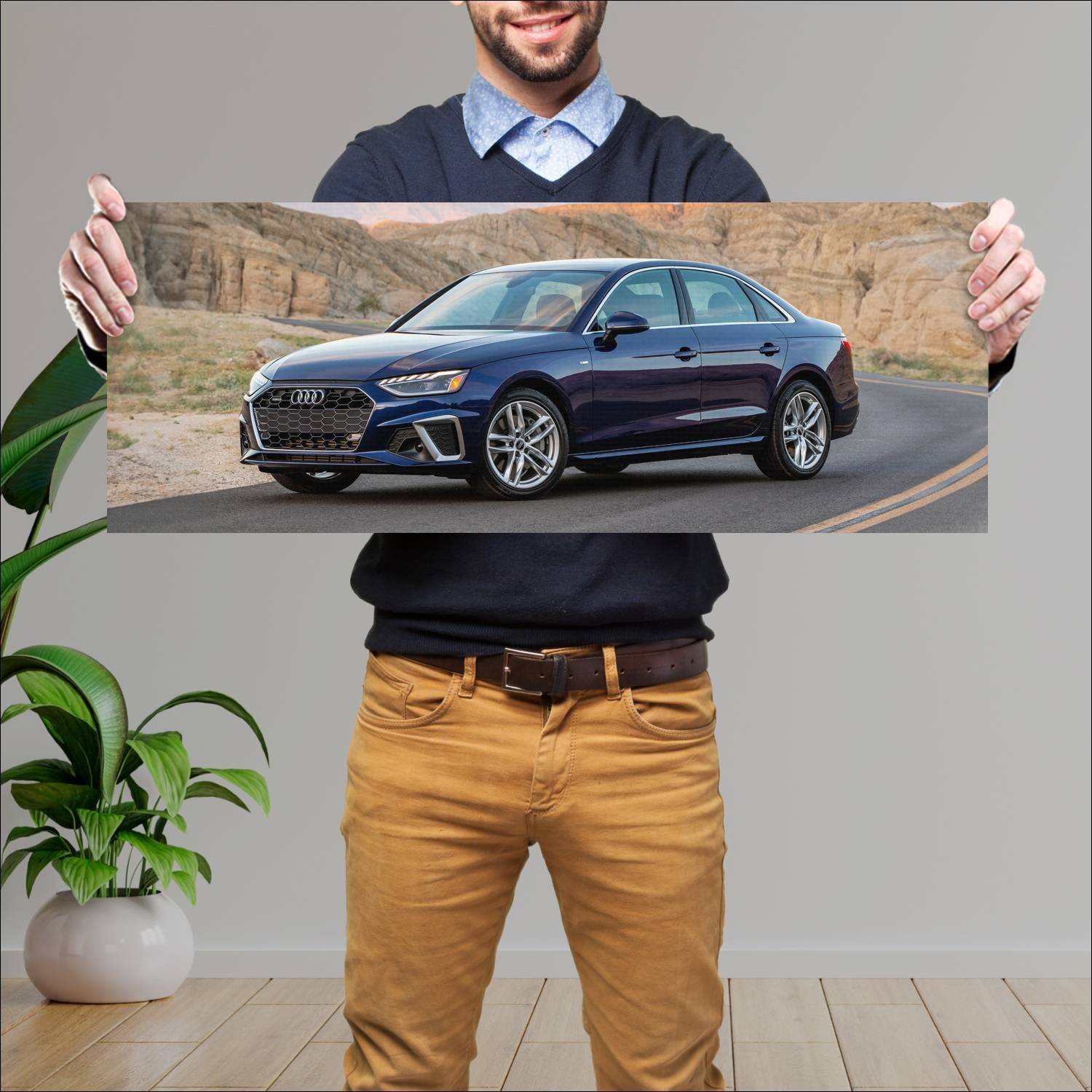 Cuadro grande 30x80cm 2020 audi a4 sedan s line us 619 Audi