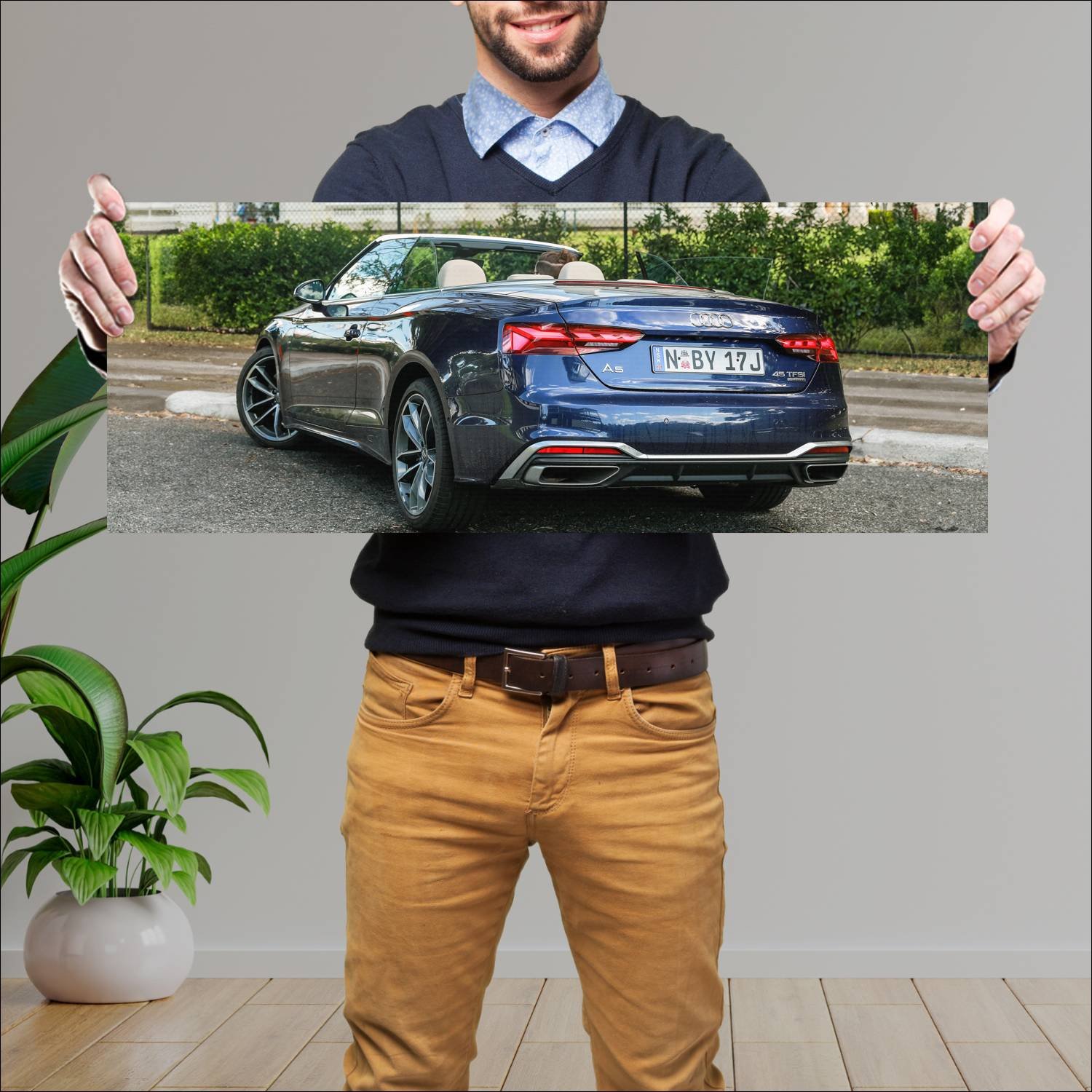 Cuadro grande 30x80cm 2020 audi a5 cabriolet s lin 622 Audi
