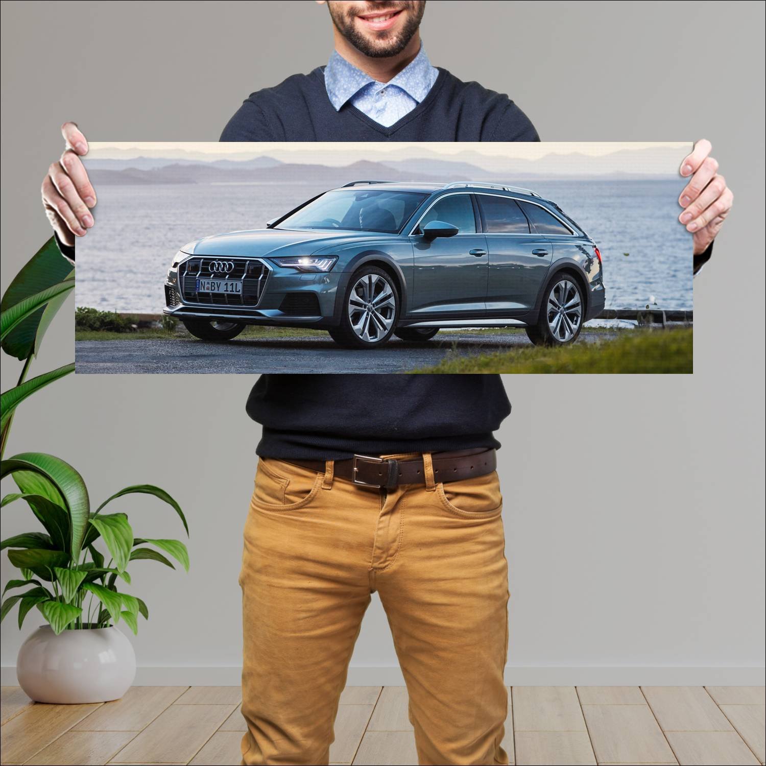 Cuadro grande 30x80cm 2020 audi a6 allroad au Audi