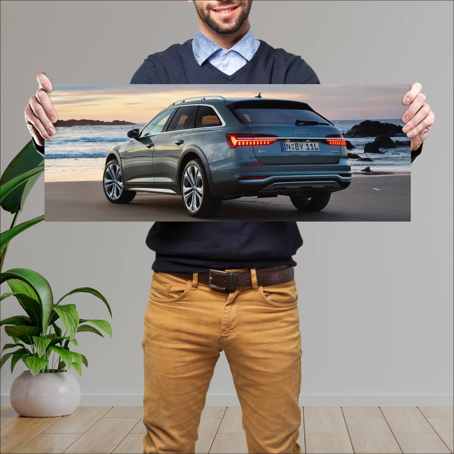 Cuadro grande 30x80cm 2020 audi a6 allroad au Audi