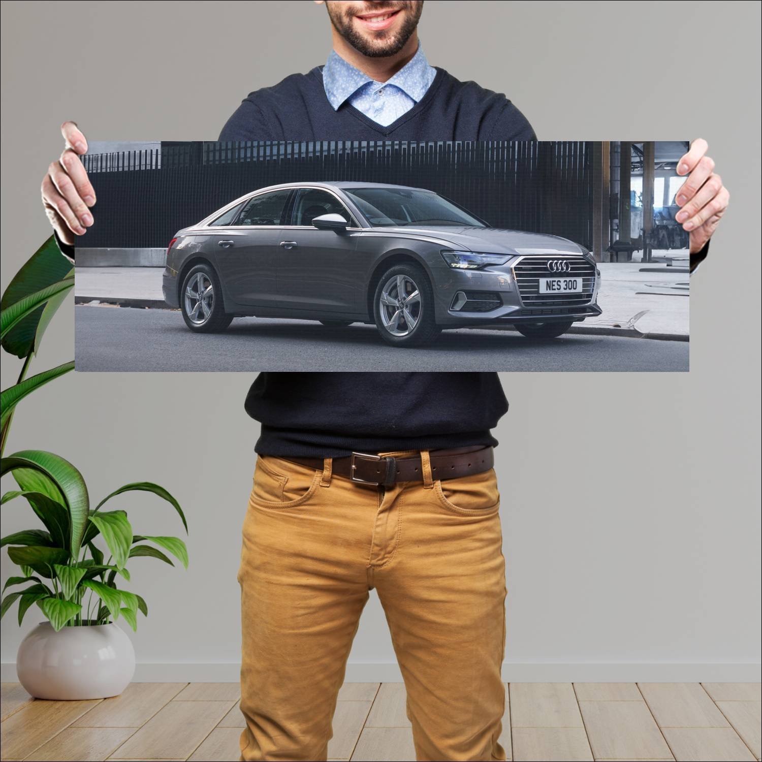 Cuadro grande 30x80cm 2020 audi a6 saloon plug in 637 Audi