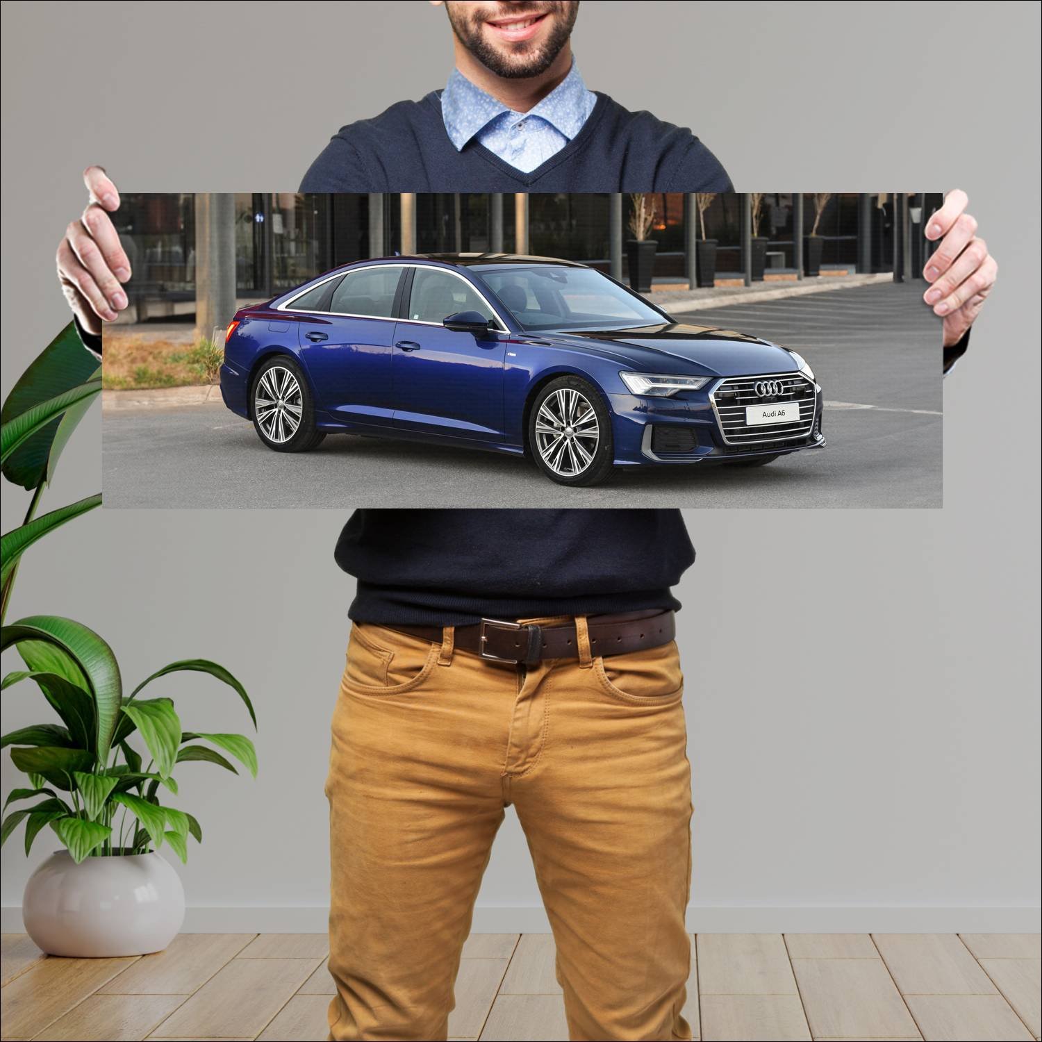 Cuadro grande 30x80cm 2020 audi a6 sedan s line za 638 Audi