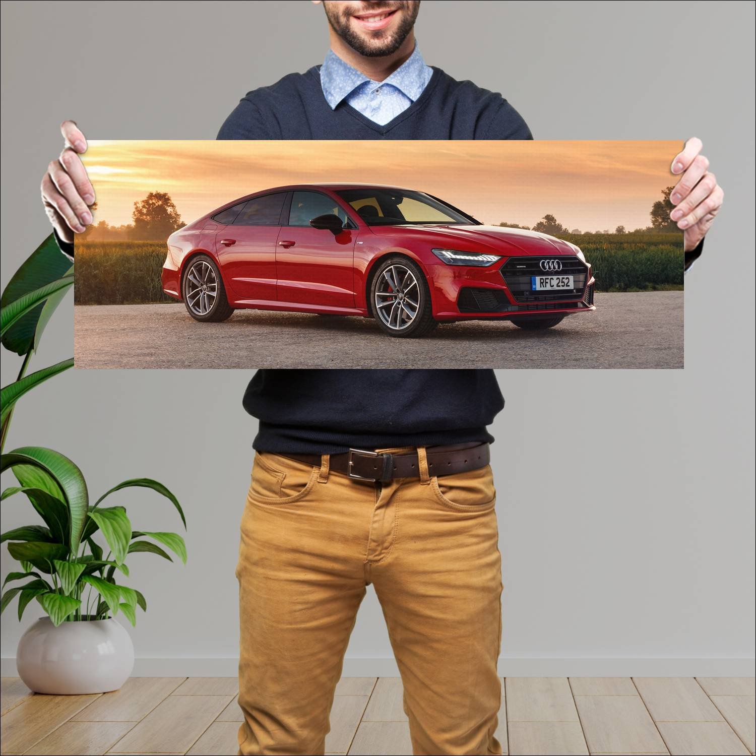 Cuadro grande 30x80cm 2020 audi a7 sportback plug 639 Audi
