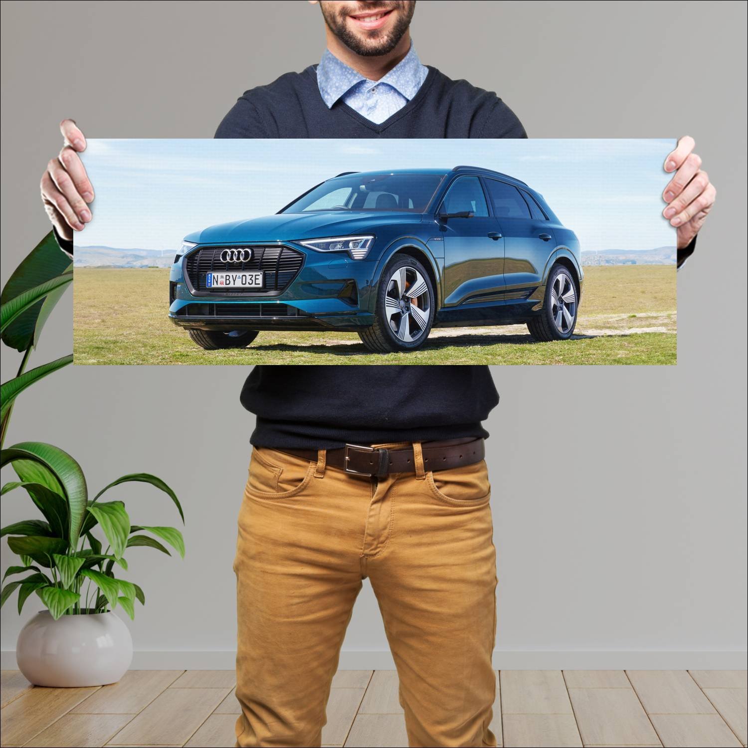 Cuadro grande 30x80cm 2020 audi e tron au auto 641 Audi