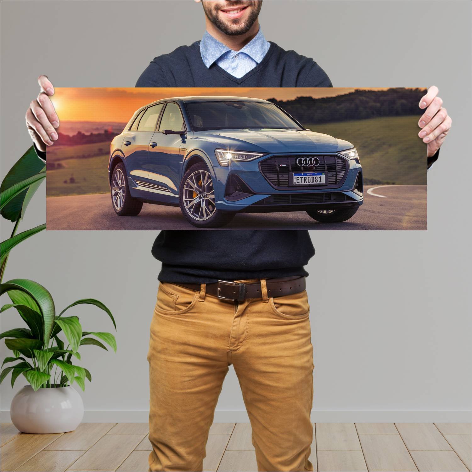 Cuadro grande 30x80cm 2020 audi e tron s line br 9 643 Audi