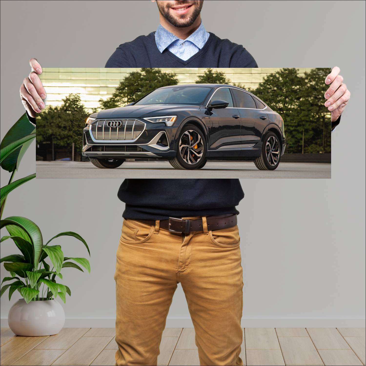 Cuadro grande 30x80cm 2020 audi e tron sporback s 647 Audi