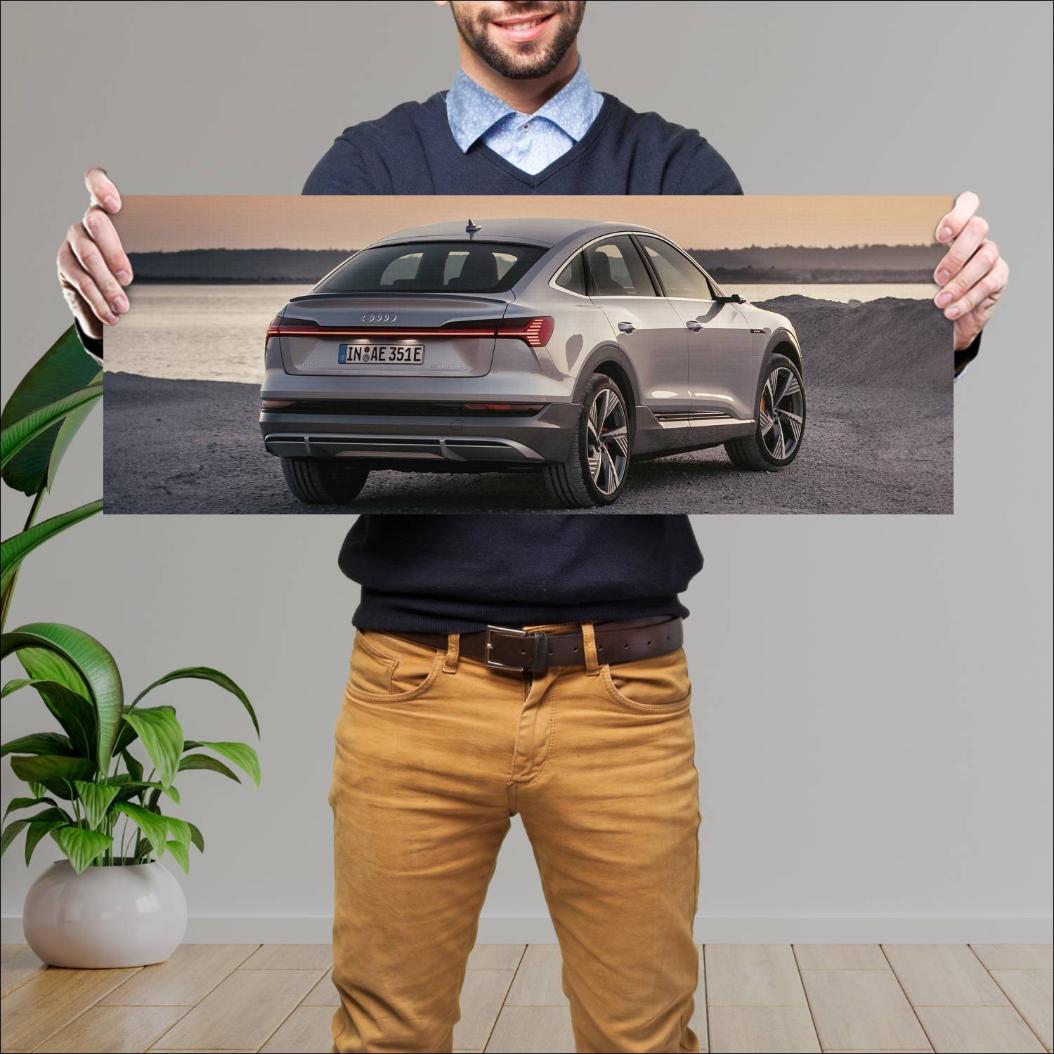 Cuadro grande 30x80cm 2020 audi e tron sportback s 649 Audi