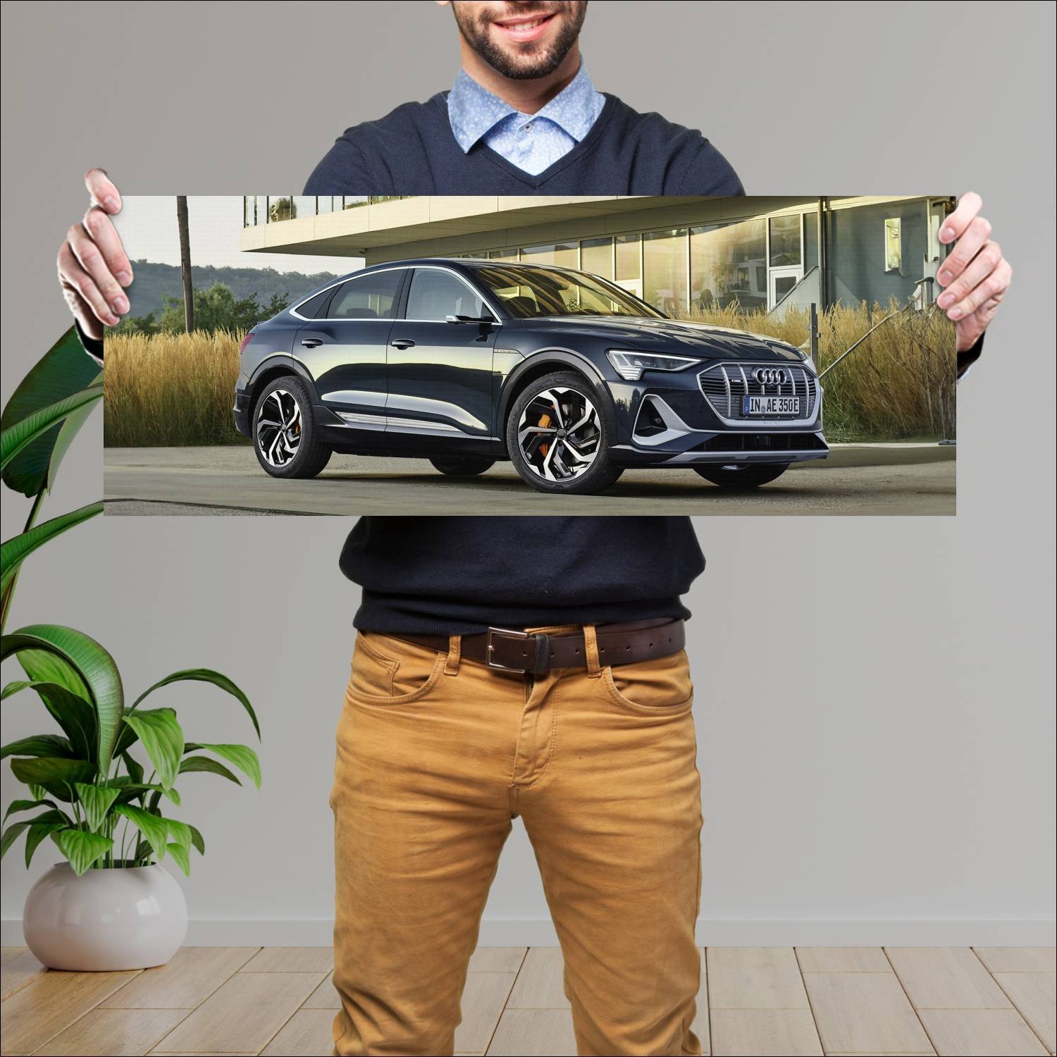 Cuadro grande 30x80cm 2020 audi e tron sportback s 651 Audi