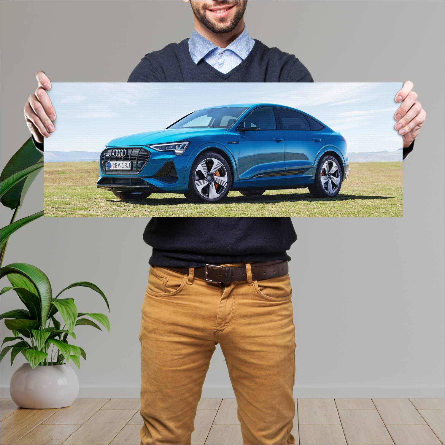 Cuadro grande 30x80cm 2020 audi e tron sportback s 652 Audi