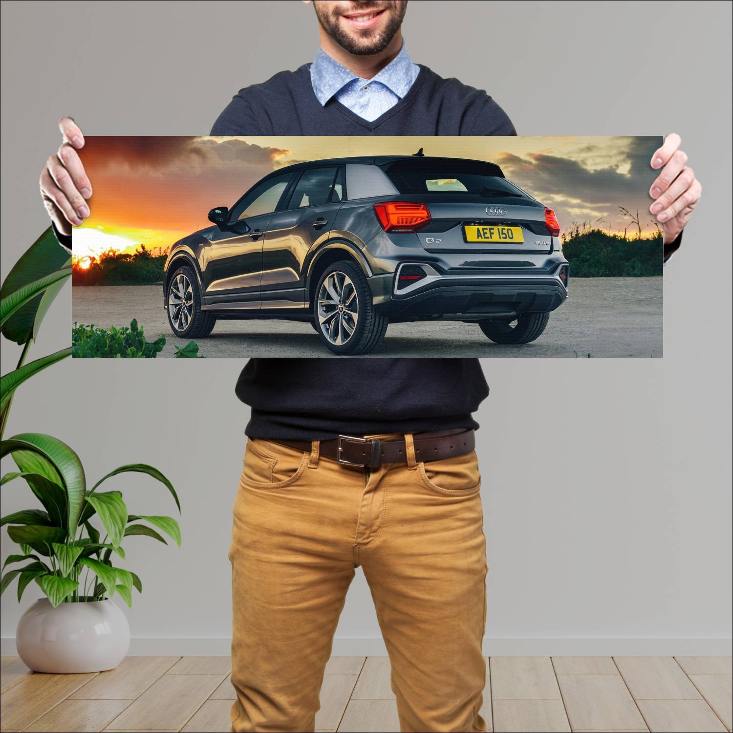 Cuadro grande 30x80cm 2020 audi q2 s line uk auto 656 Audi
