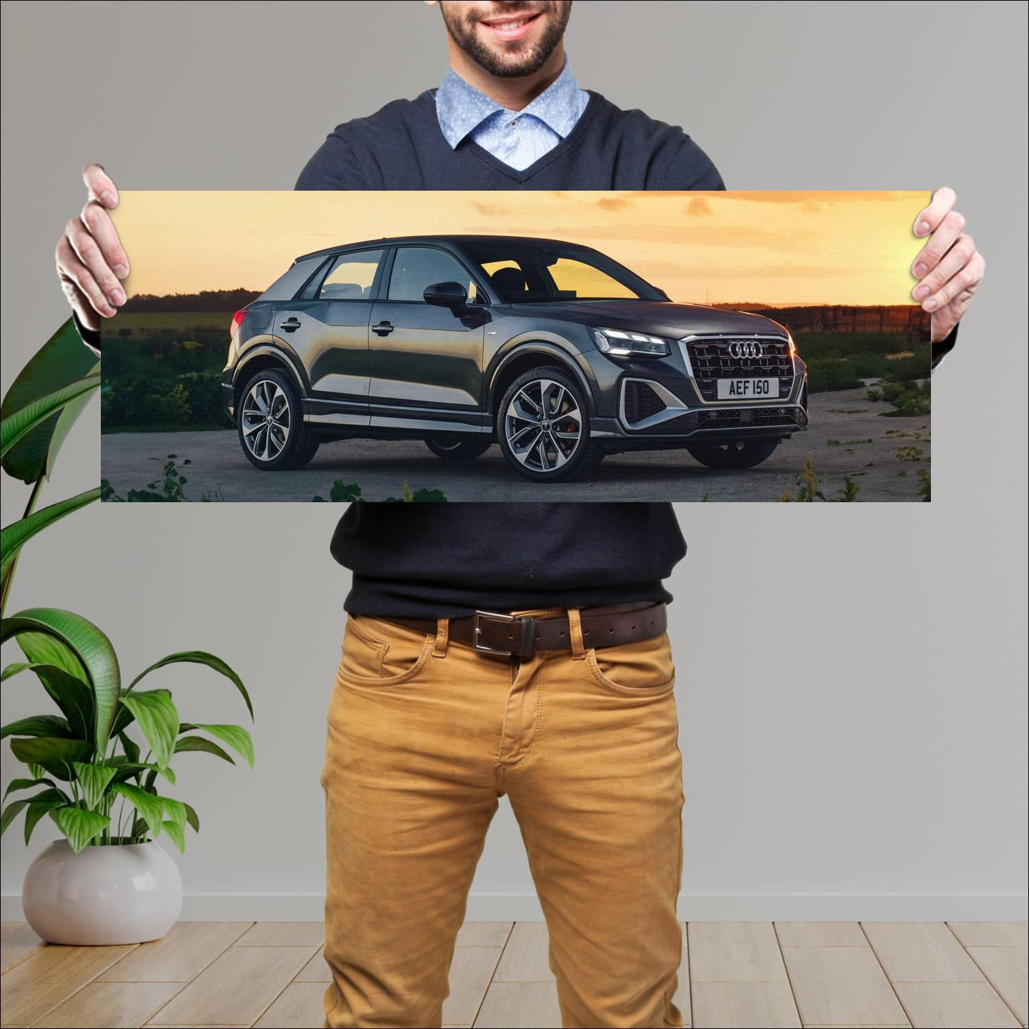 Cuadro grande 30x80cm 2020 audi q2 s line uk auto 657 Audi