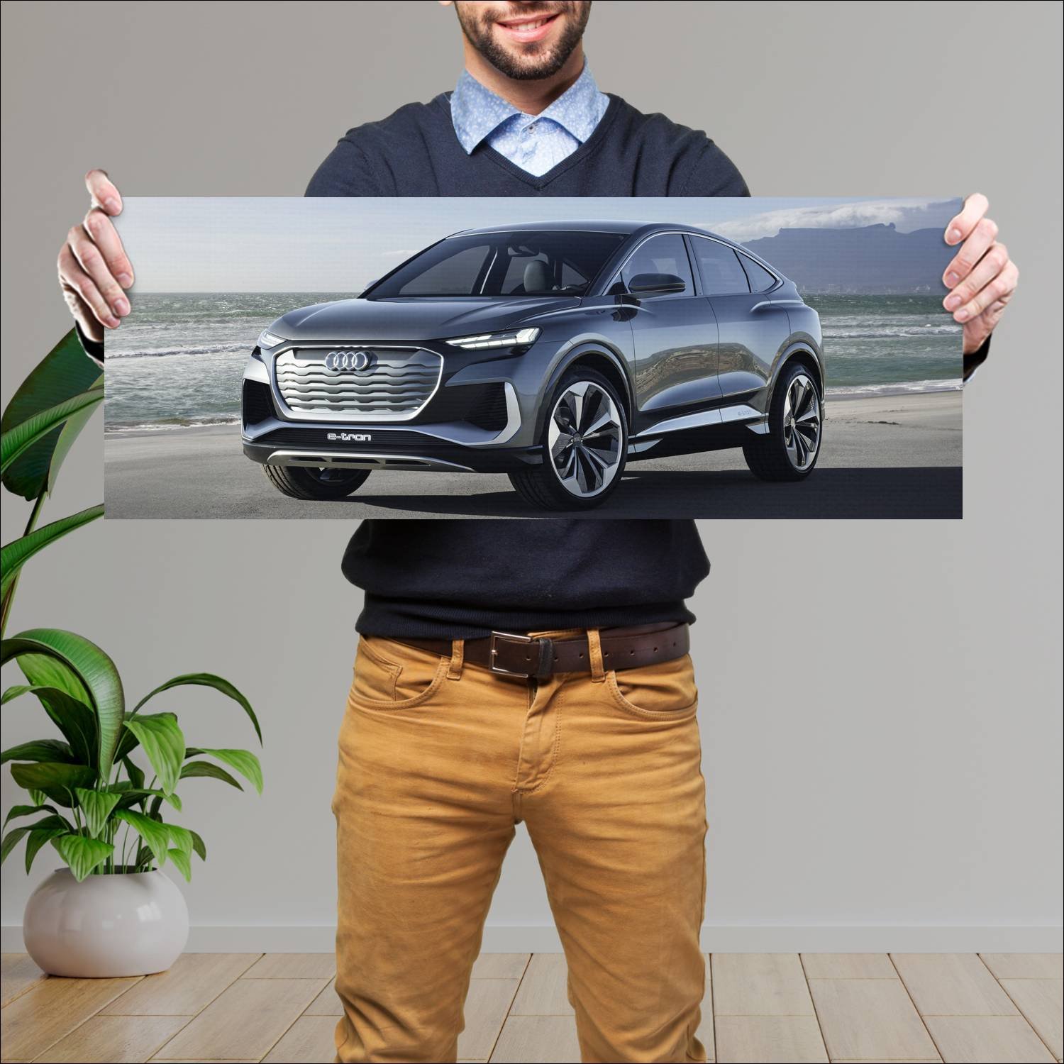 Cuadro grande 30x80cm 2020 audi q4 sportback e tro 665 Audi