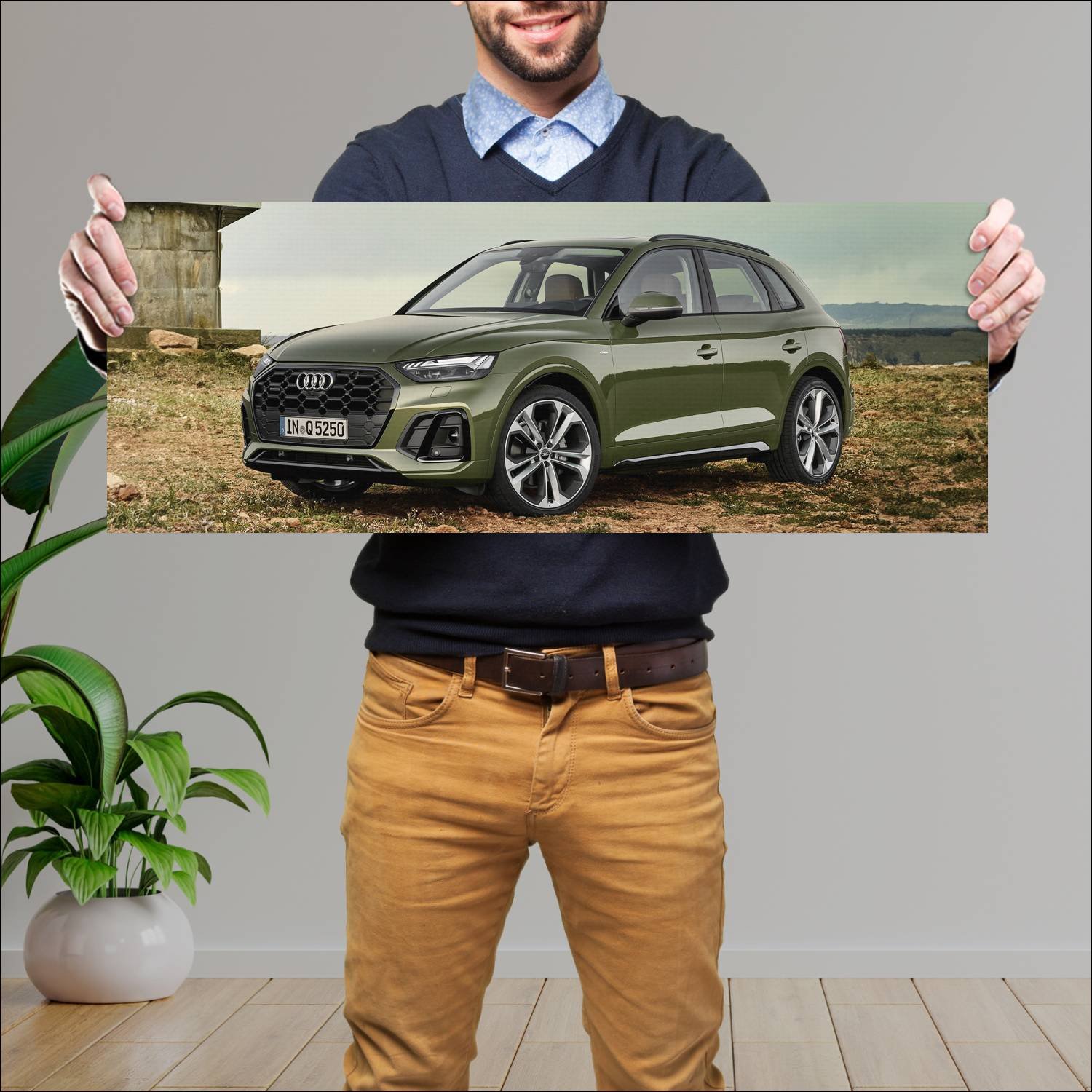 Cuadro grande 30x80cm 2020 audi q5 s line auto 668 Audi