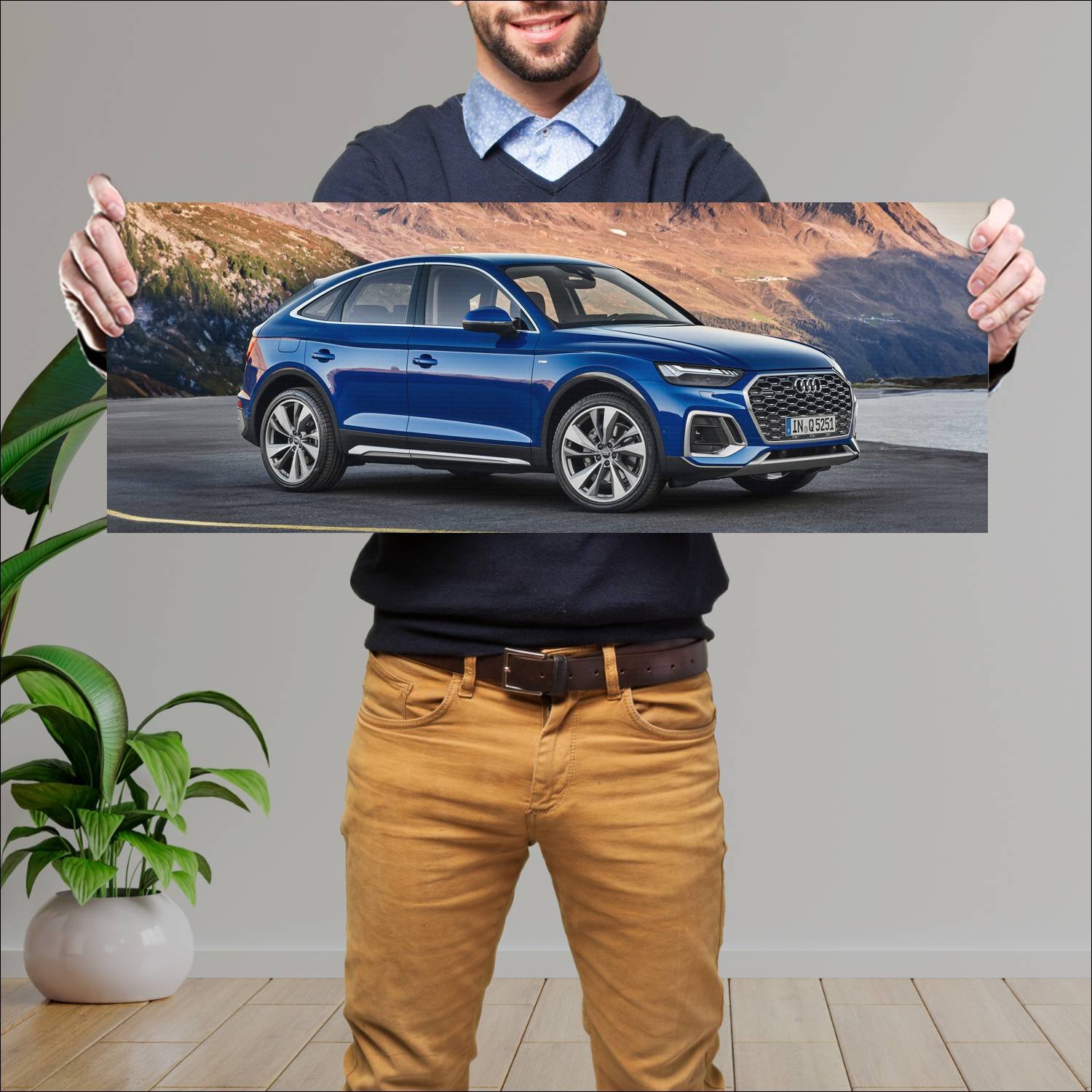 Cuadro grande 30x80cm 2020 audi q5 sportback s lin 669 Audi