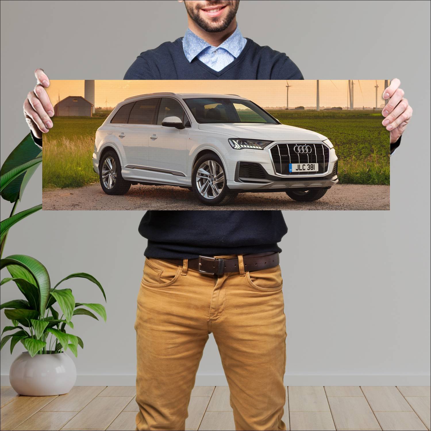 Cuadro grande 30x80cm 2020 audi q7 plug in hybrid 672 Audi