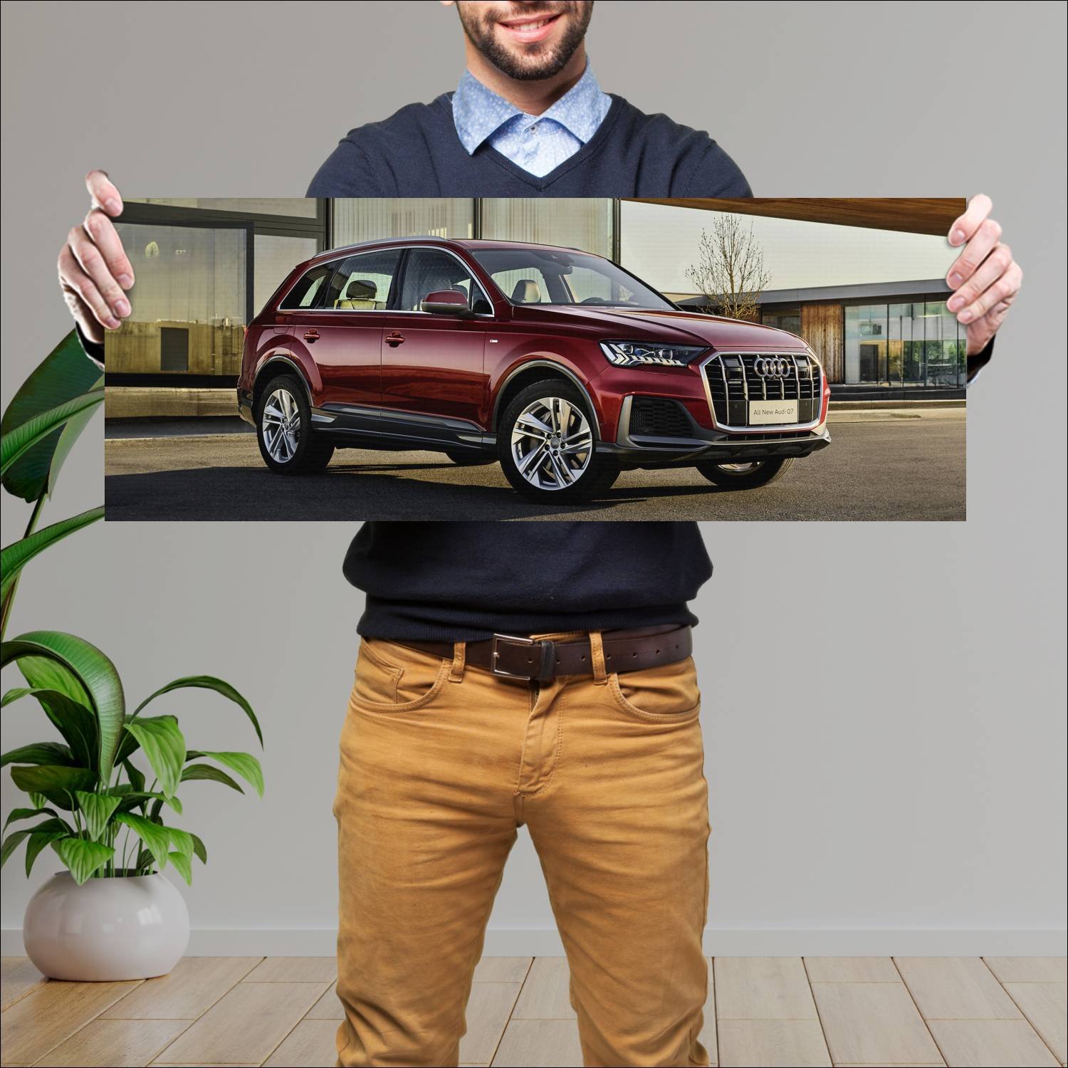 Cuadro grande 30x80cm 2020 audi q7 s line cn auto 675 Audi