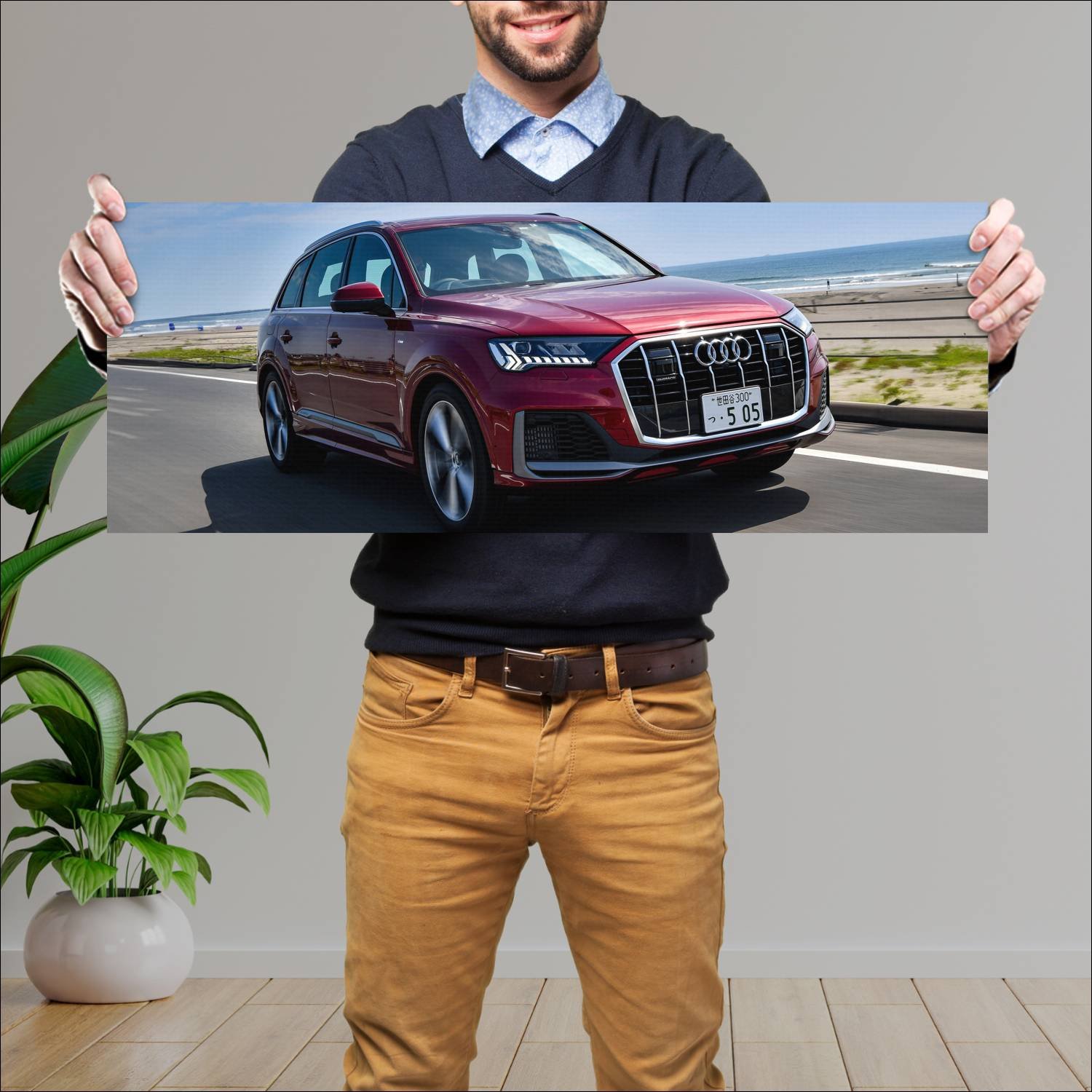 Cuadro grande 30x80cm 2020 audi q7 s line jp auto 676 Audi