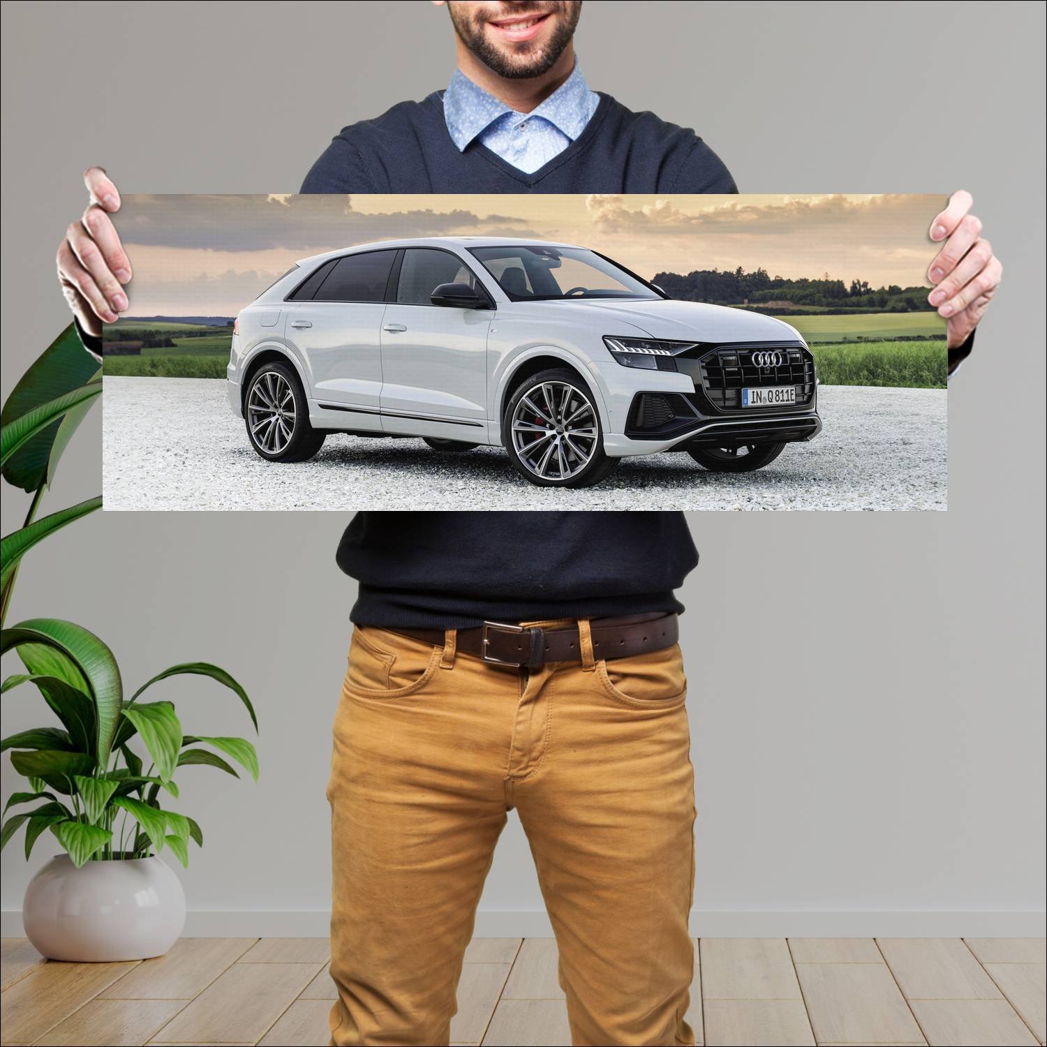 Cuadro grande 30x80cm 2020 audi q8 plug in hybrid 678 Audi