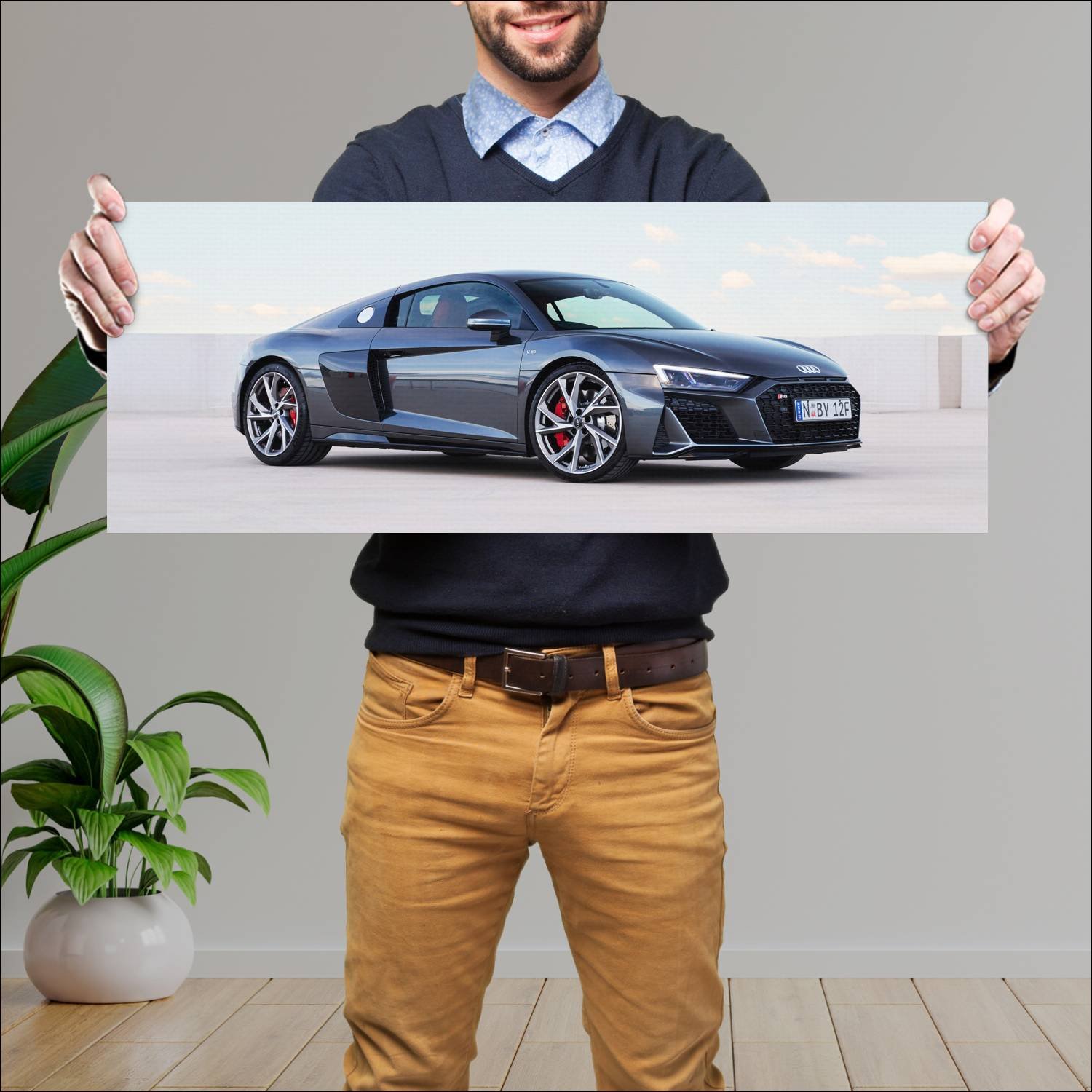 Cuadro grande 30x80cm 2020 audi r8 coupe au auto 680 Audi