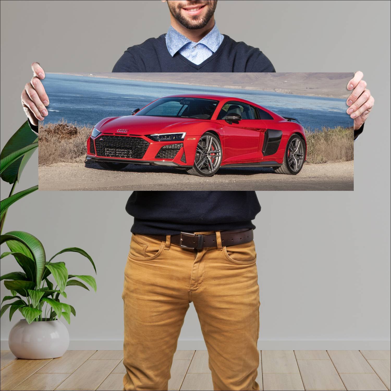 Cuadro grande 30x80cm 2020 audi r8 coupe performan 686 Audi