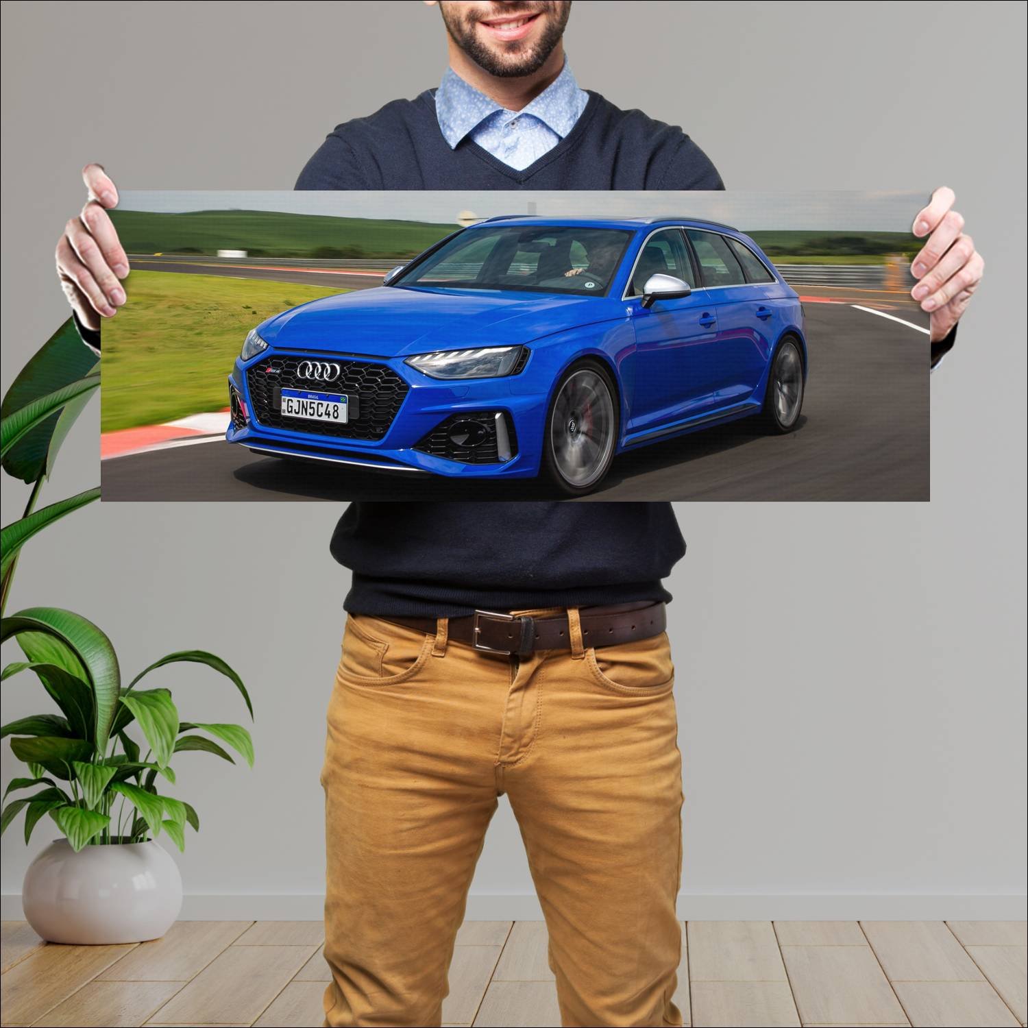 Cuadro grande 30x80cm 2020 audi rs 4 avant br Audi