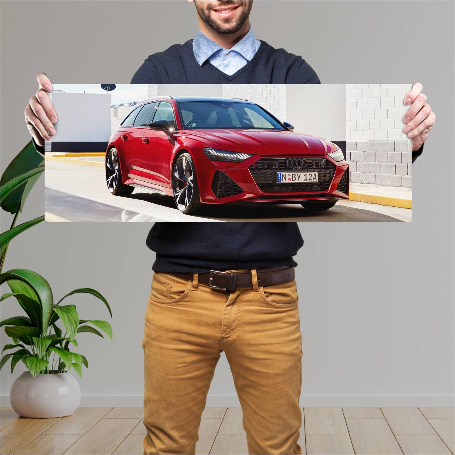 Cuadro grande 30x80cm 2020 audi rs 6 avant au Audi