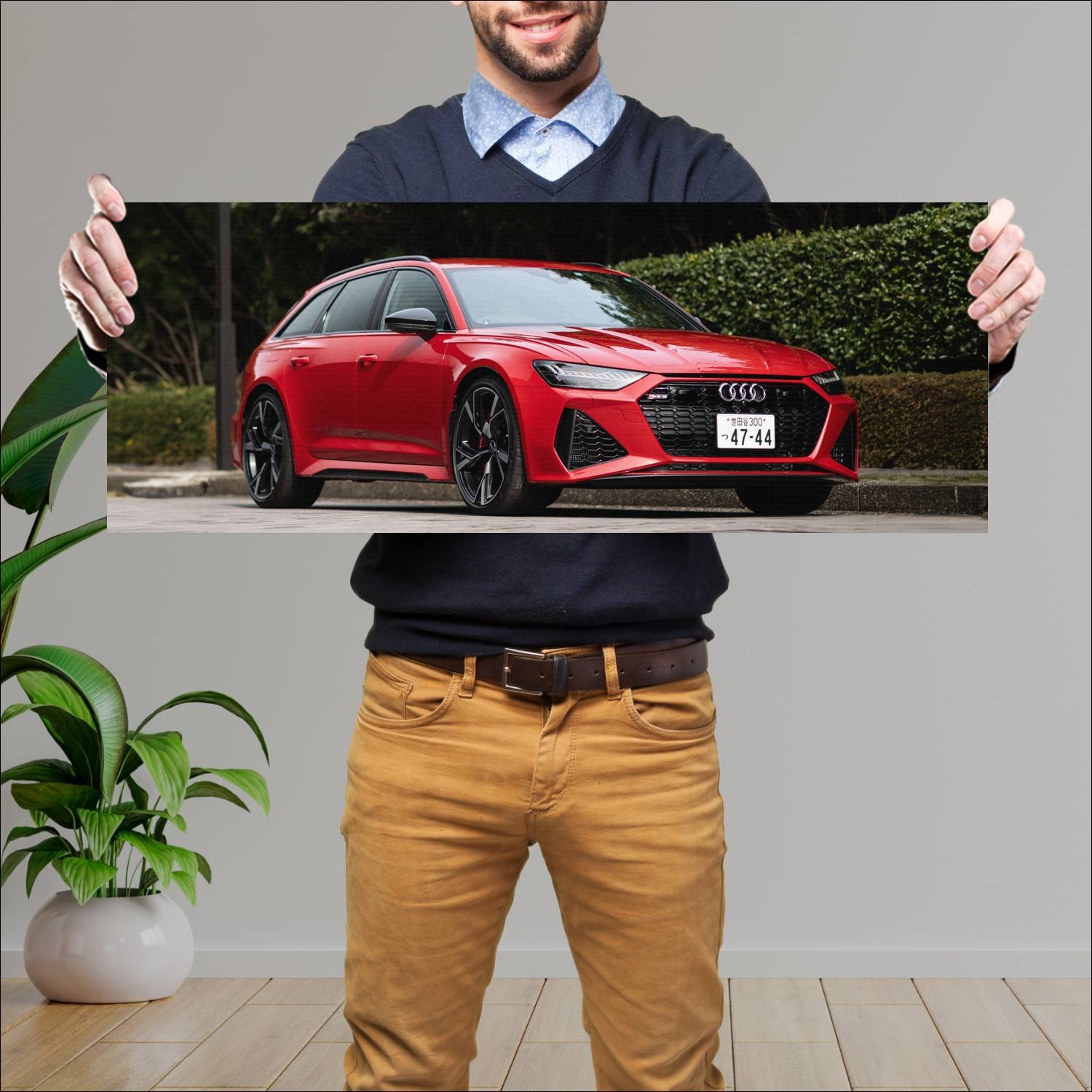 Cuadro grande 30x80cm 2020 audi rs 6 avant jp Audi