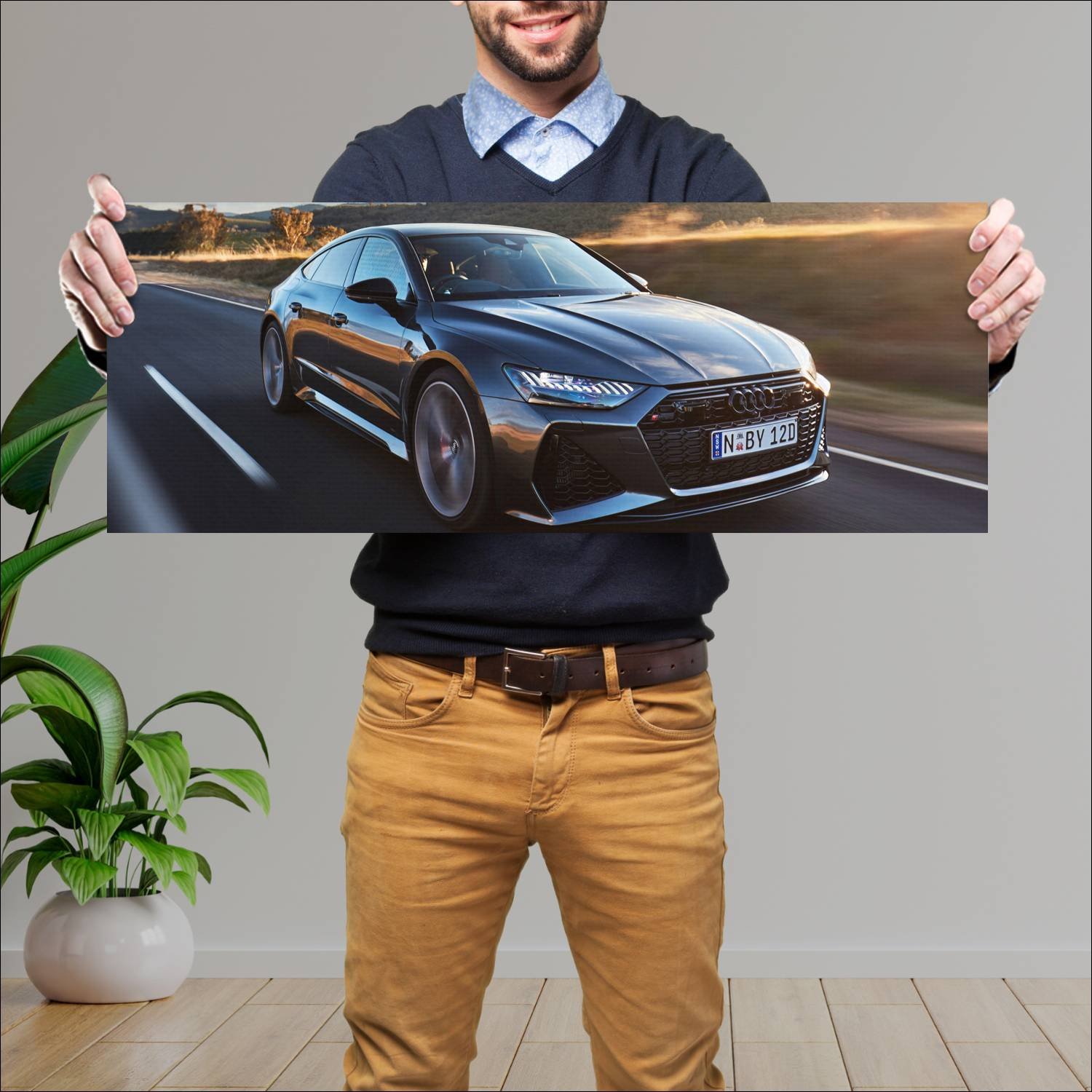Cuadro grande 30x80cm 2020 audi rs 7 sportback au 711 Audi