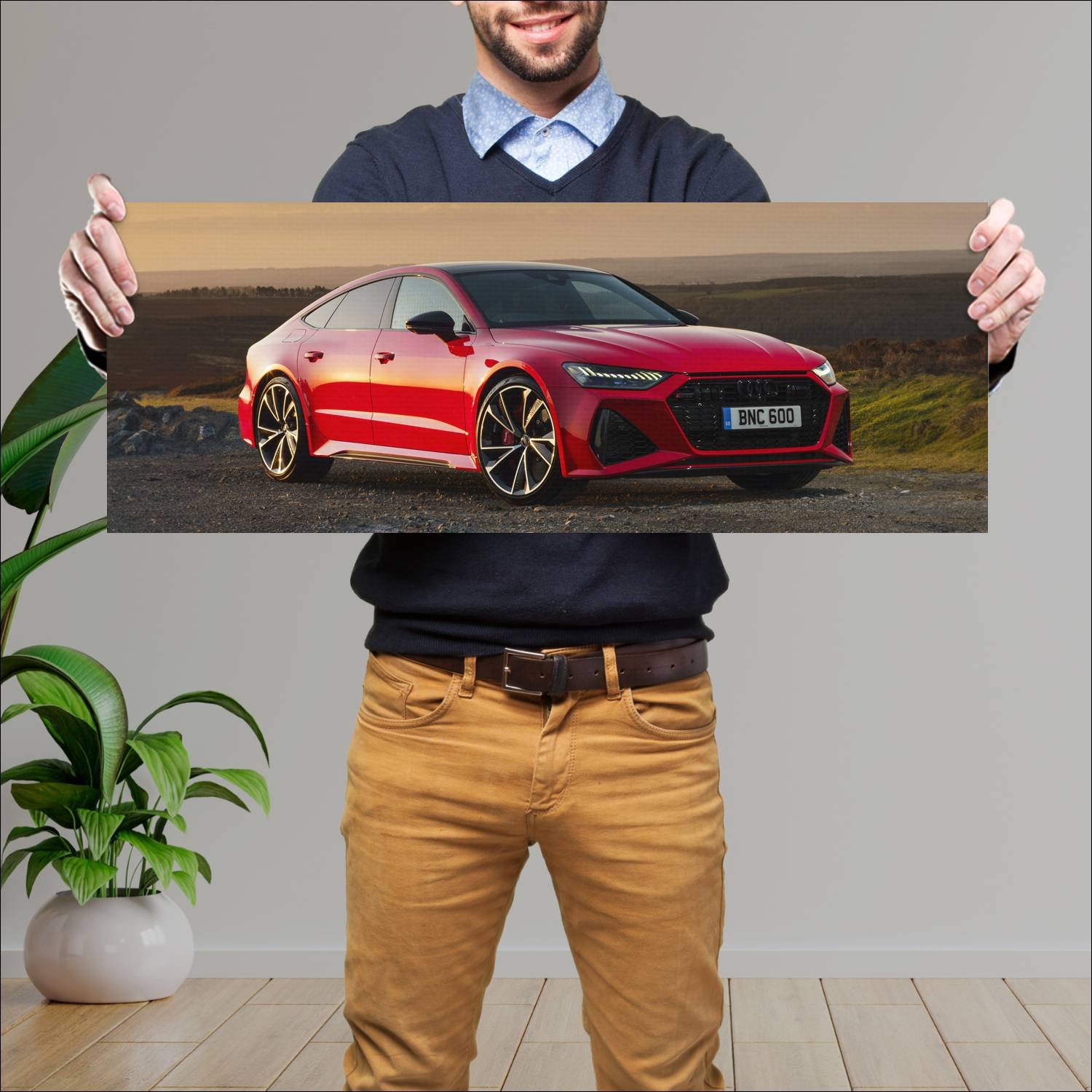 Cuadro grande 30x80cm 2020 audi rs 7 sportback uk 714 Audi