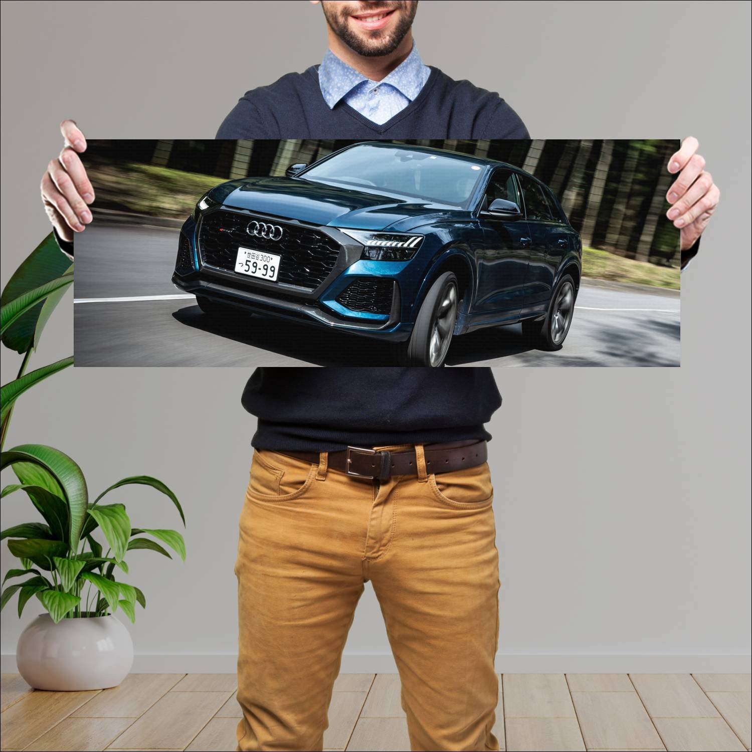 Cuadro grande 30x80cm 2020 audi rs q8 jp auto 723 Audi