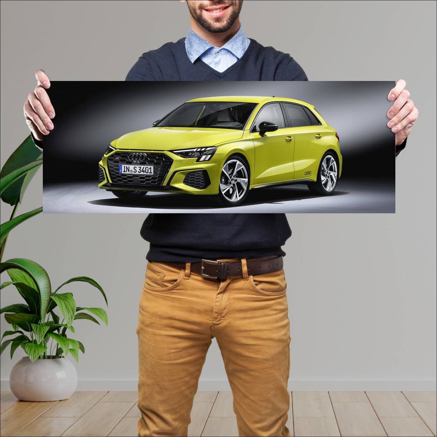 Cuadro grande 30x80cm 2020 audi s3 sportback auto 728 Audi