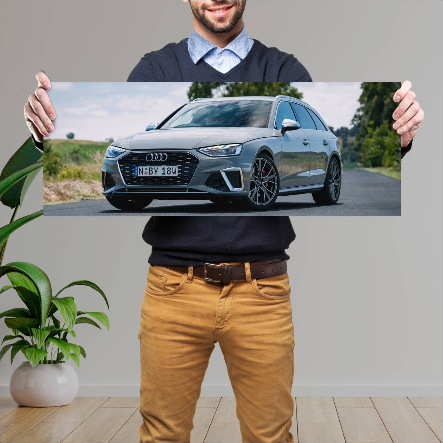 Cuadro grande 30x80cm 2020 audi s4 avant au auto 733 Audi