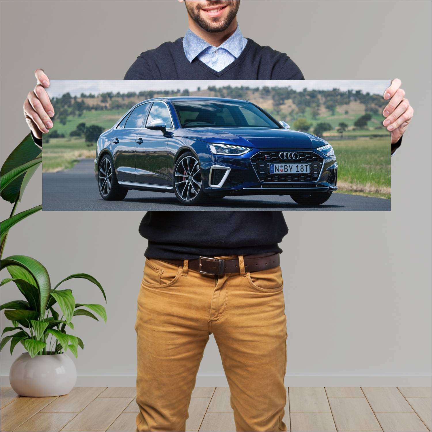 Cuadro grande 30x80cm 2020 audi s4 sedan au auto 734 Audi