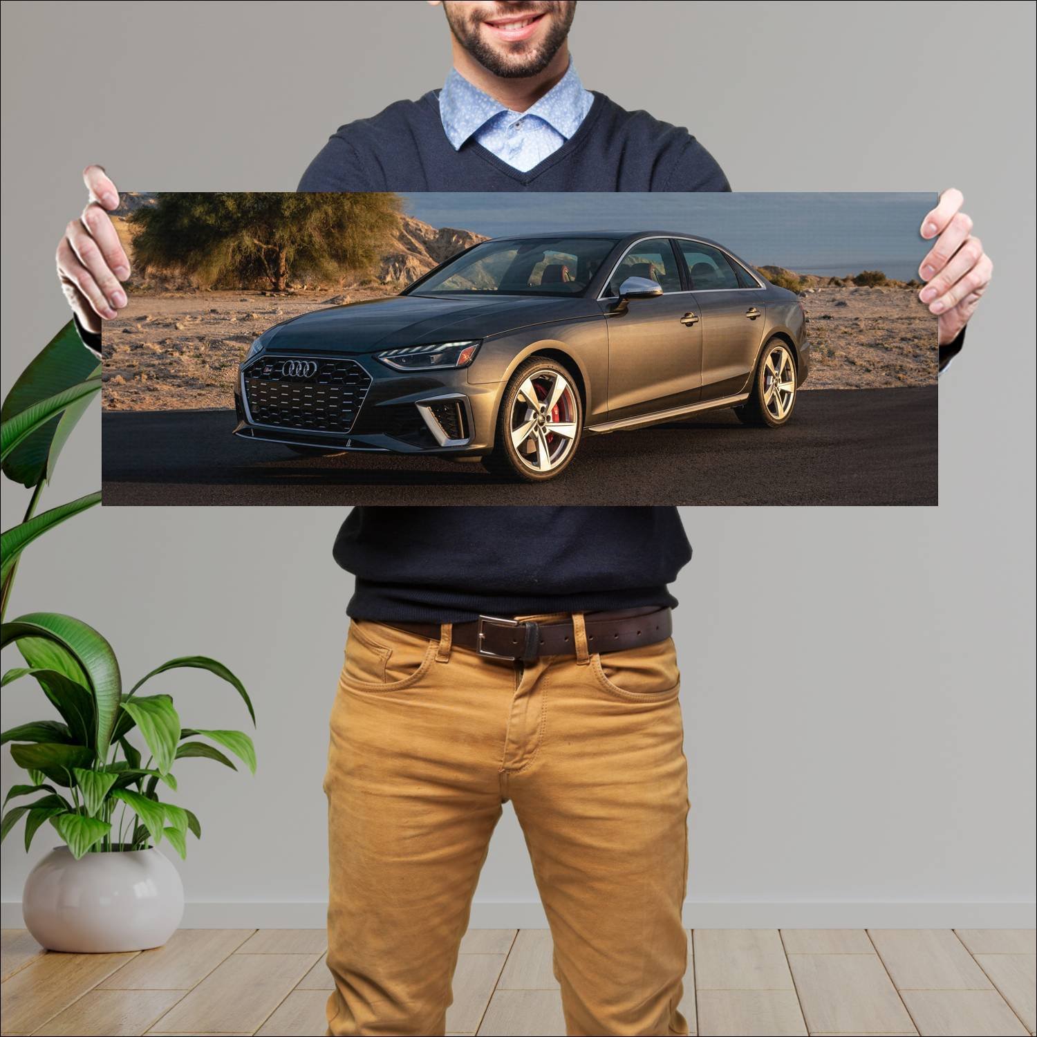 Cuadro grande 30x80cm 2020 audi s4 sedan us auto 735 Audi