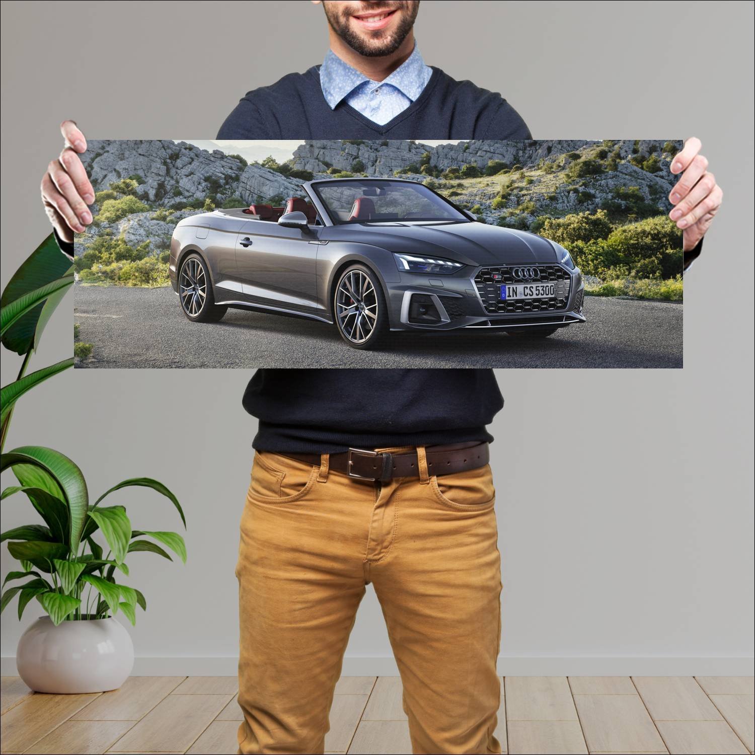 Cuadro grande 30x80cm 2020 audi s5 cabriolet auto 736 Audi