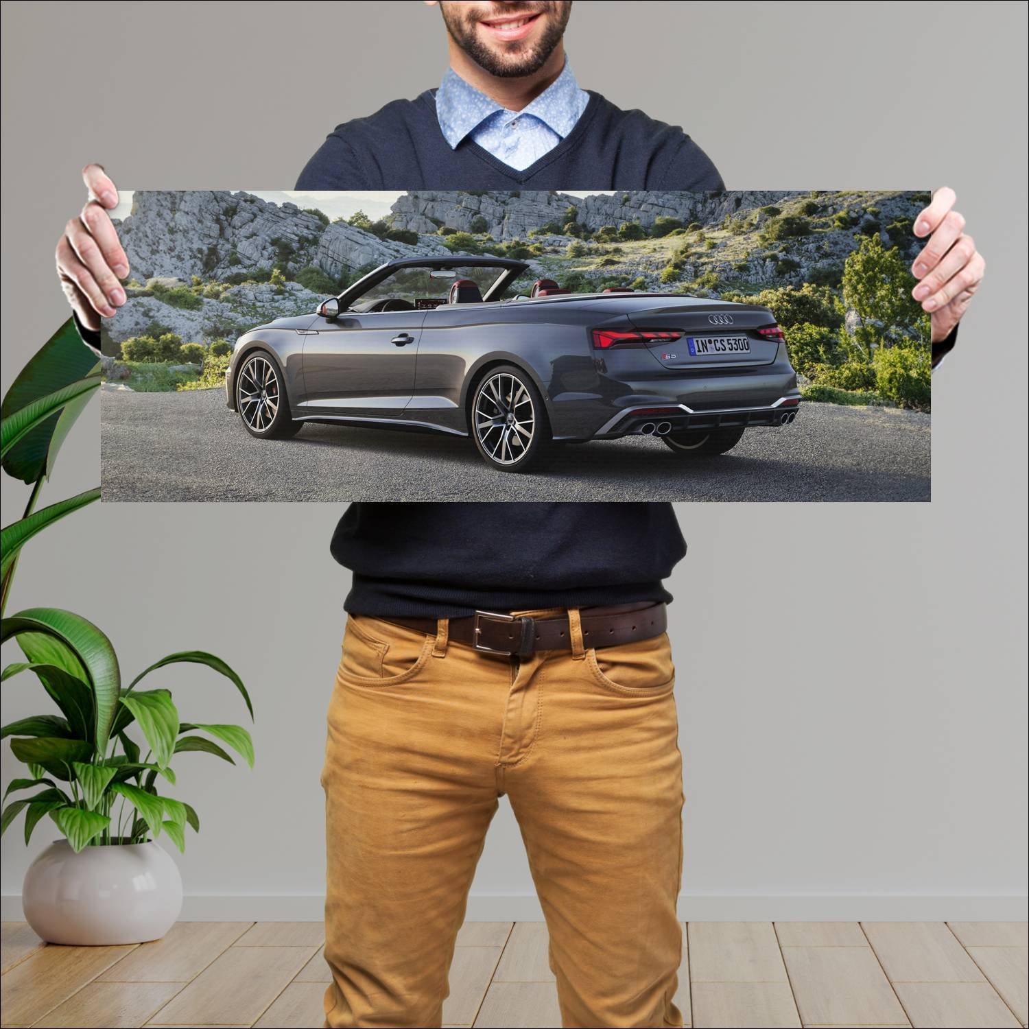 Cuadro grande 30x80cm 2020 audi s5 cabriolet auto 737 Audi