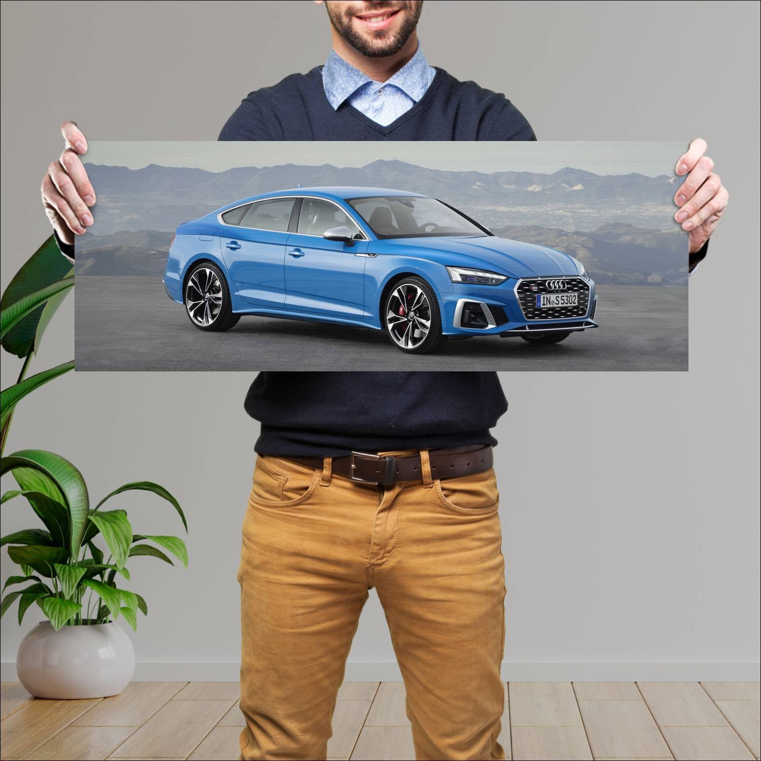 Cuadro grande 30x80cm 2020 audi s5 sportback auto 742 Audi