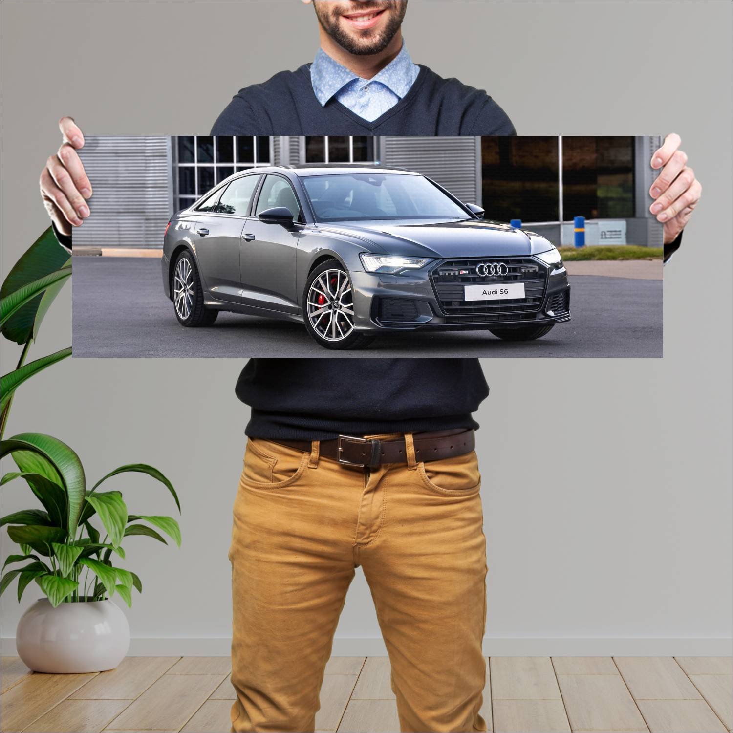 Cuadro grande 30x80cm 2020 audi s6 sedan za auto 745 Audi